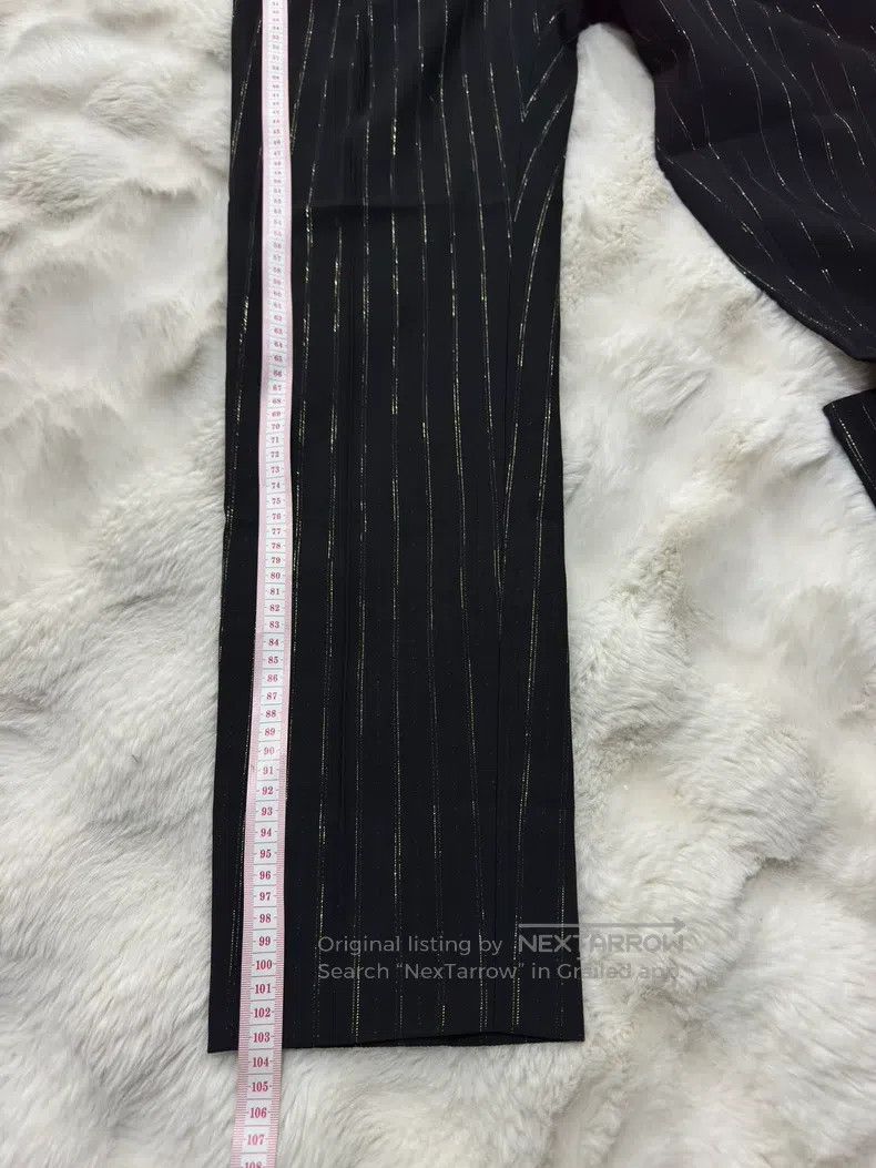 Saint Laurent Paris Saint Laurent Paris Black Gold Dress Pants Size US 28 / EU 44 - 8 Thumbnail