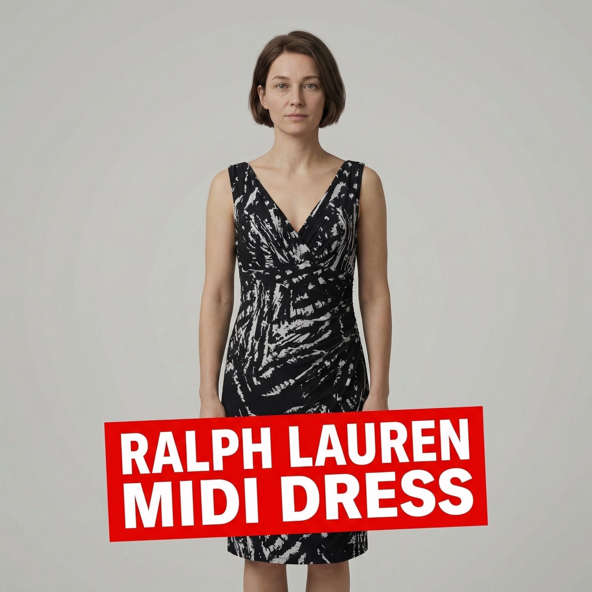 Lauren Ralph Lauren Vintage Lauren Ralph Lauren Black and White Midi Dress Size S / US 4 / IT 40 - 1 Thumbnail