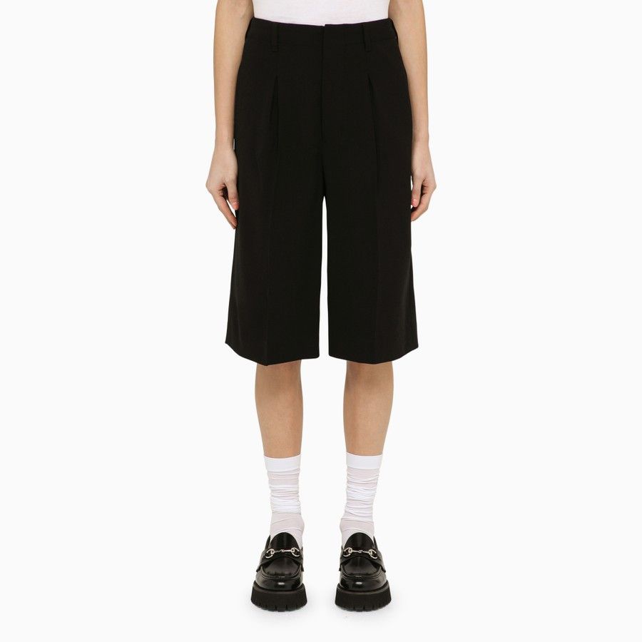 AMI o1d2blof0724 Wool Shorts in Black Size 27" / US 4 / IT 40 - 1 Thumbnail