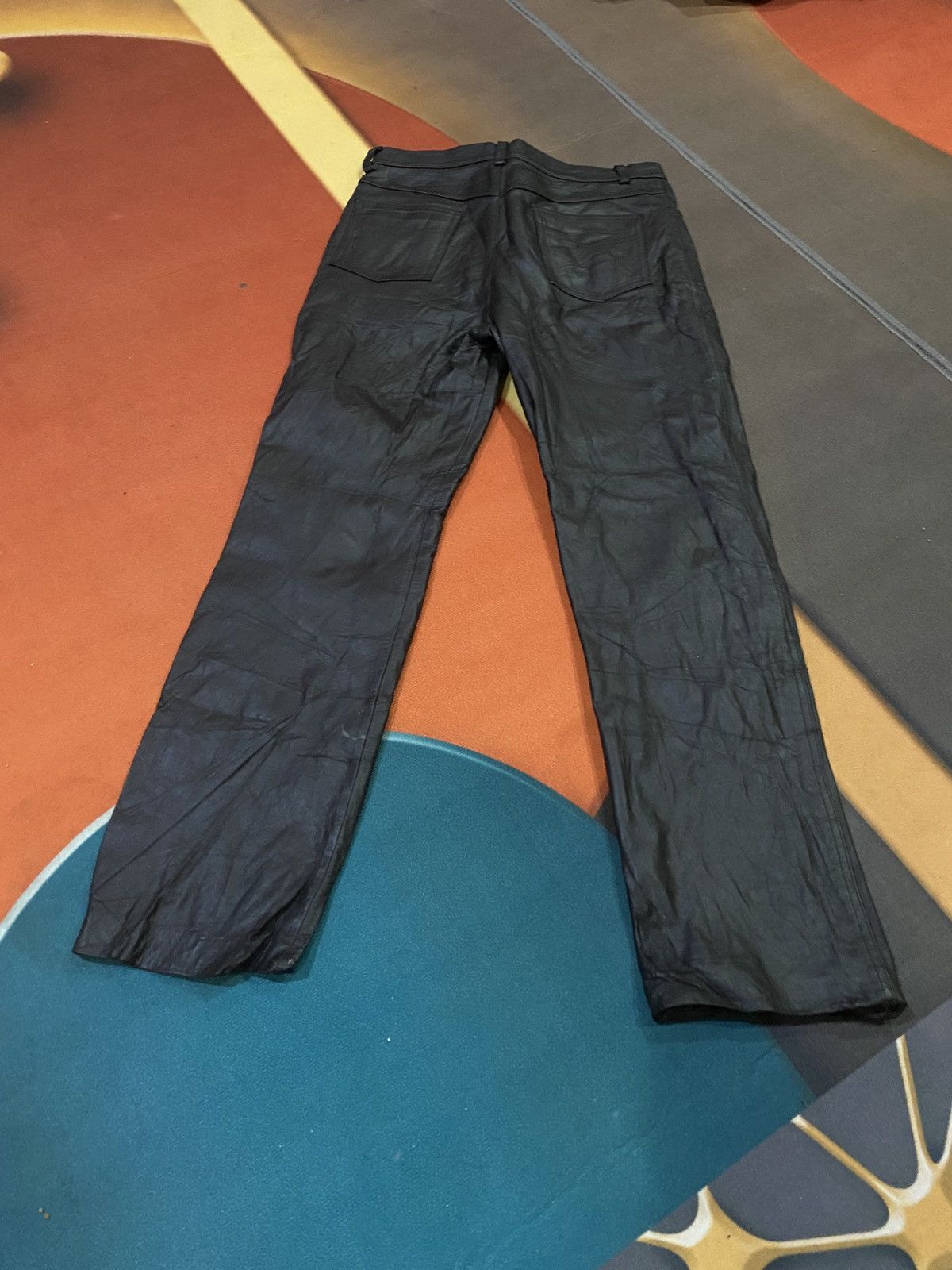 Genuine Leather Azzure Black Leather Pants - Vintage Straight-Leg Style Size US 31 - 15 Thumbnail