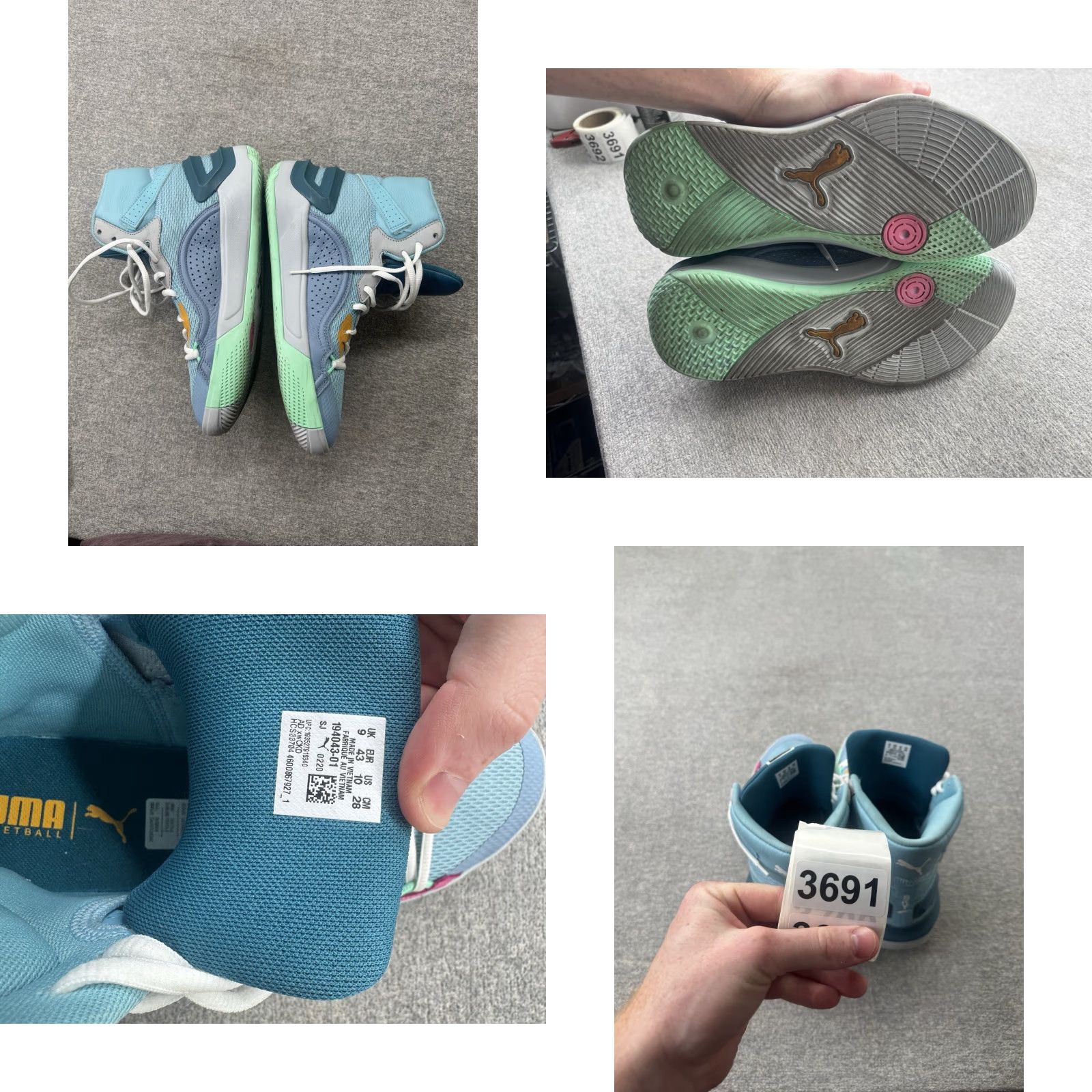 Puma PUMA Sky Modern Easter Milky Blue Corsair 194043-01 Sneaker Mens Size 10 Blue Patchwork Leather Outsole High Top Casual Activewear 2020 Size US 10 / EU 43 - 8 Thumbnail