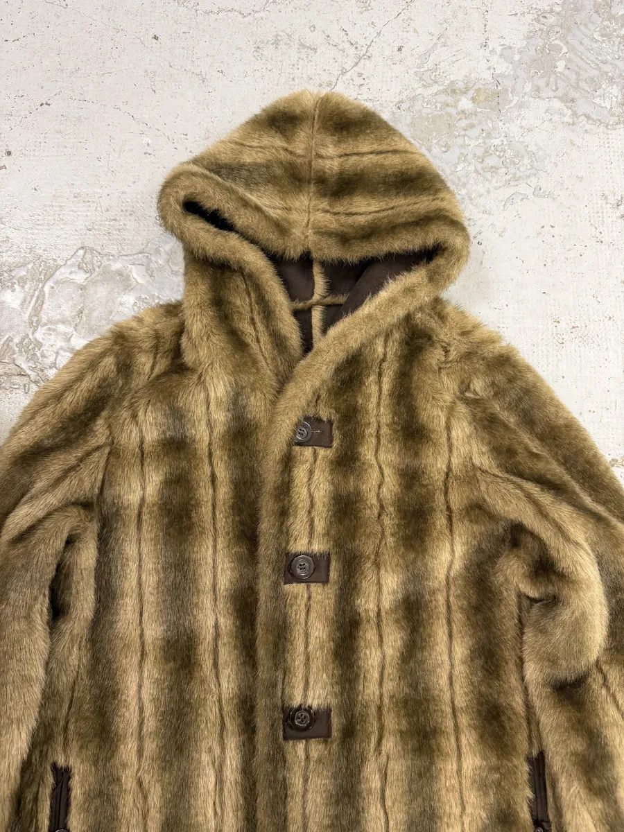 Balmain Balmain Beige Faux Fur & Brown Leather Reversible Hooded Coat Size US L / EU 52-54 / 3 - 6 Thumbnail