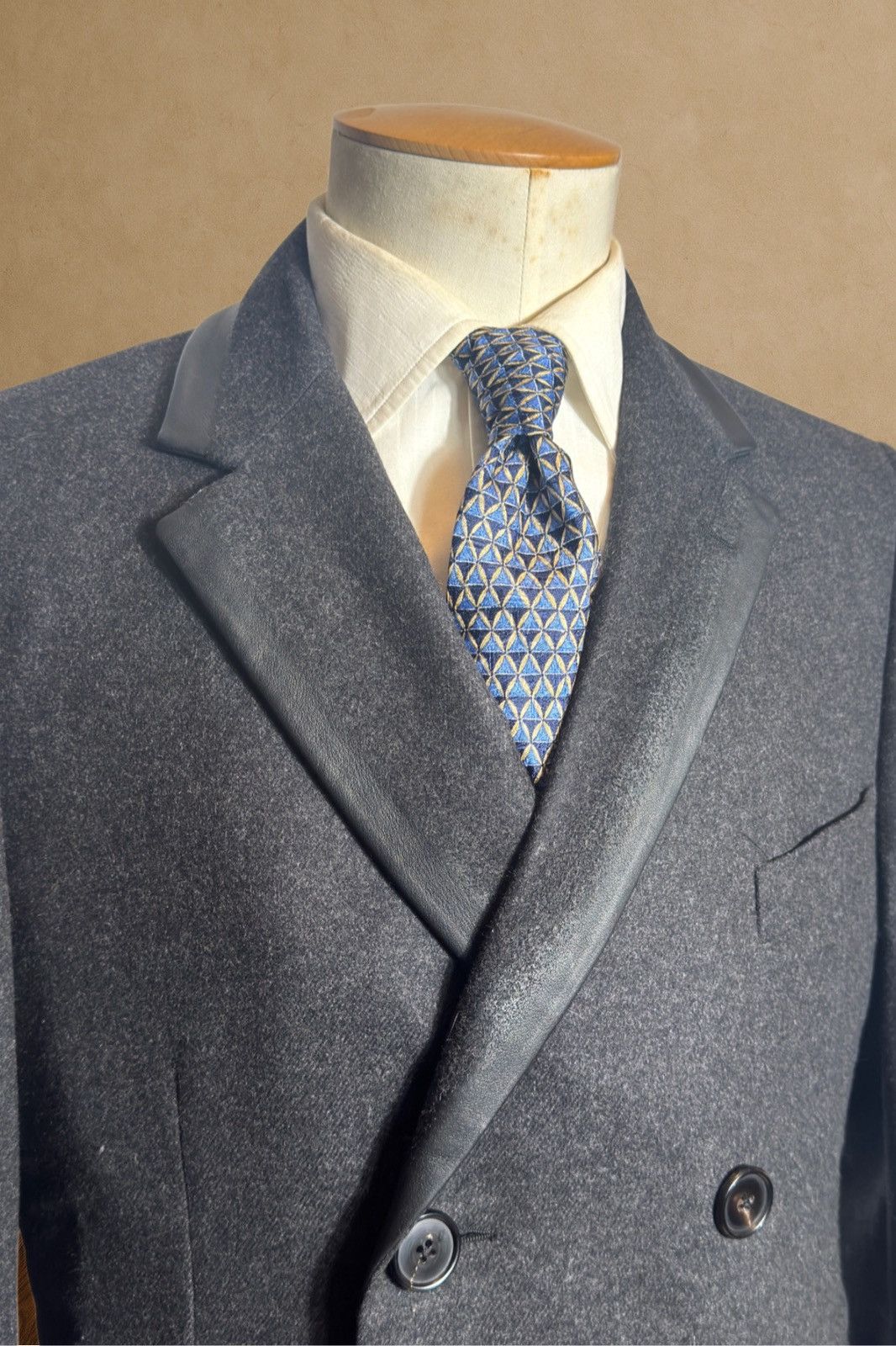 Hermes Hermès Double-Breasted Coat - 120s Wool & Lambskin Leather Size US M / EU 48-50 / 2 - 6 Thumbnail