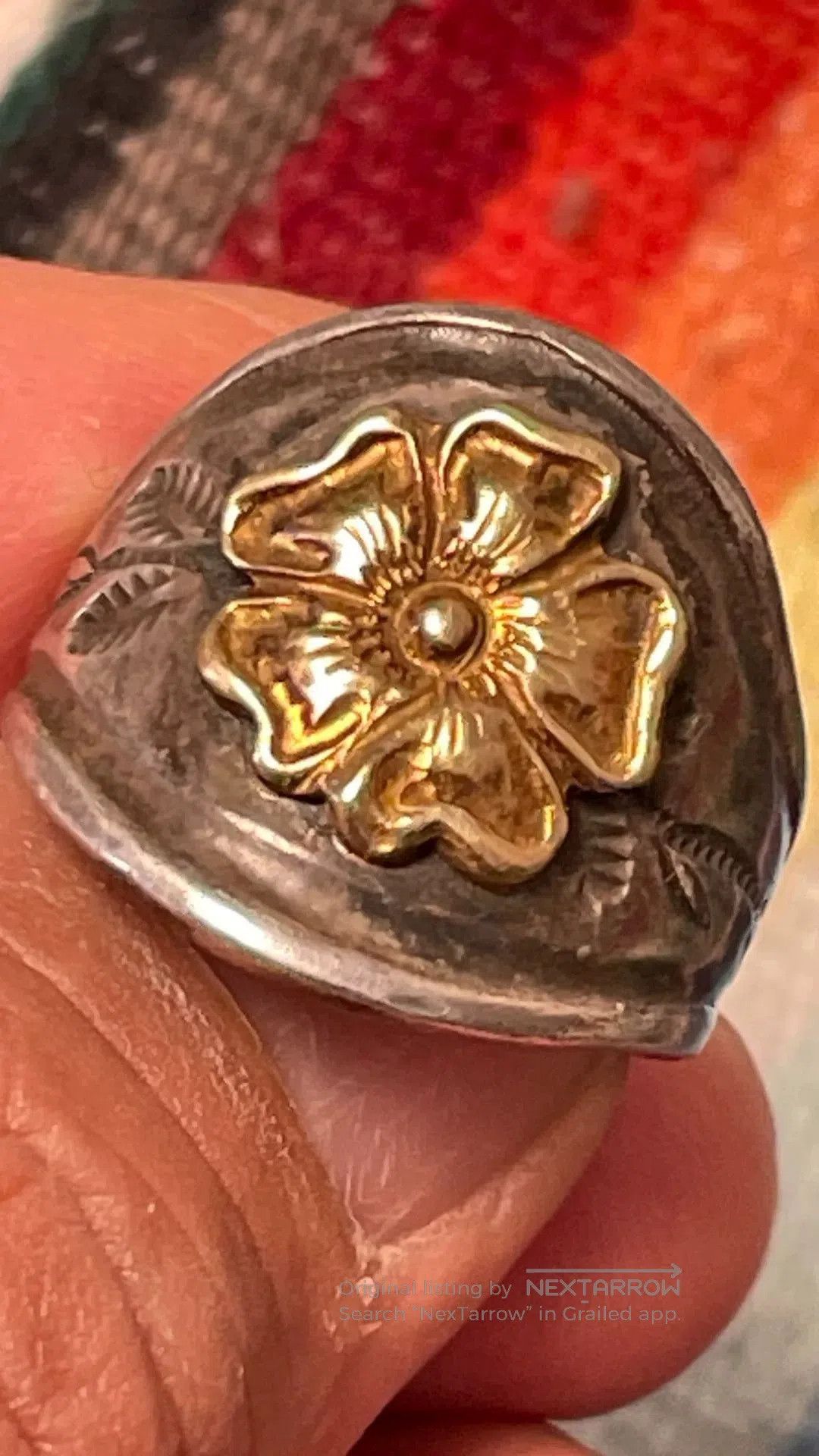 Larry Smith Larry Smith Leaf Stamped Rose Ring. Size ONE SIZE - 3 Thumbnail