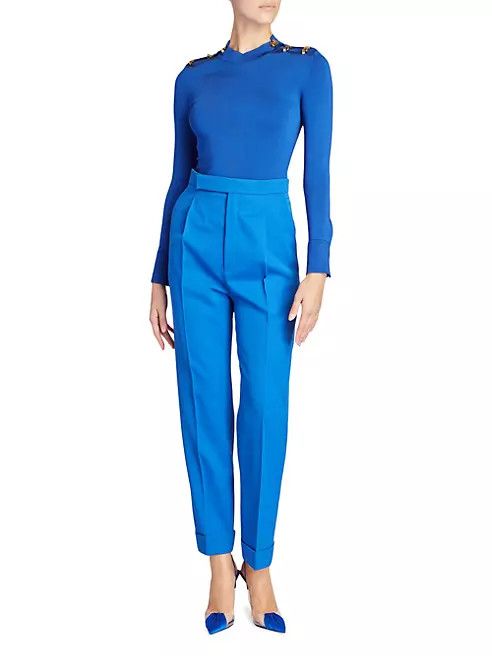 oc11z10524 Top in Shiny Viscose in Blue