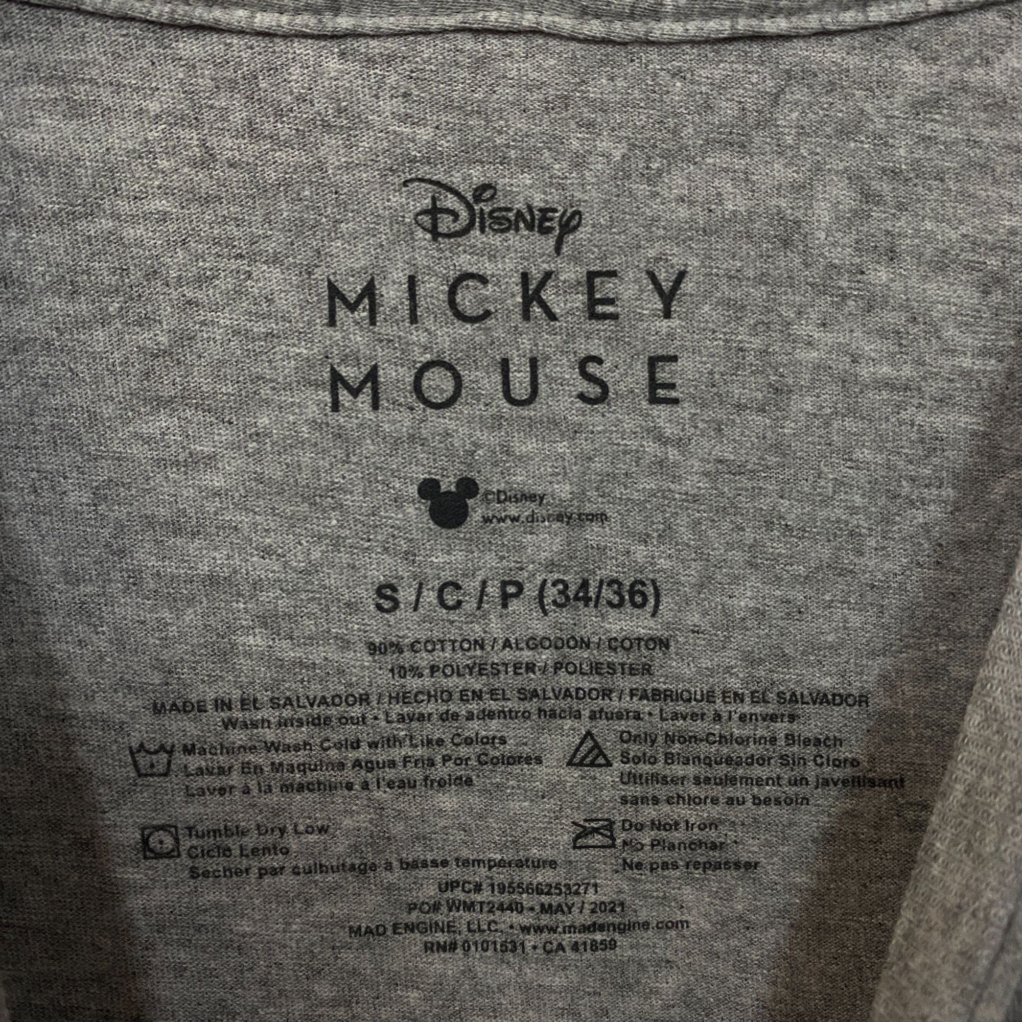 Disney Disney Mickey Mouse Sitting Graphic Print Gray T-Shirt small Size US S / EU 44-46 / 1 - 4 Thumbnail