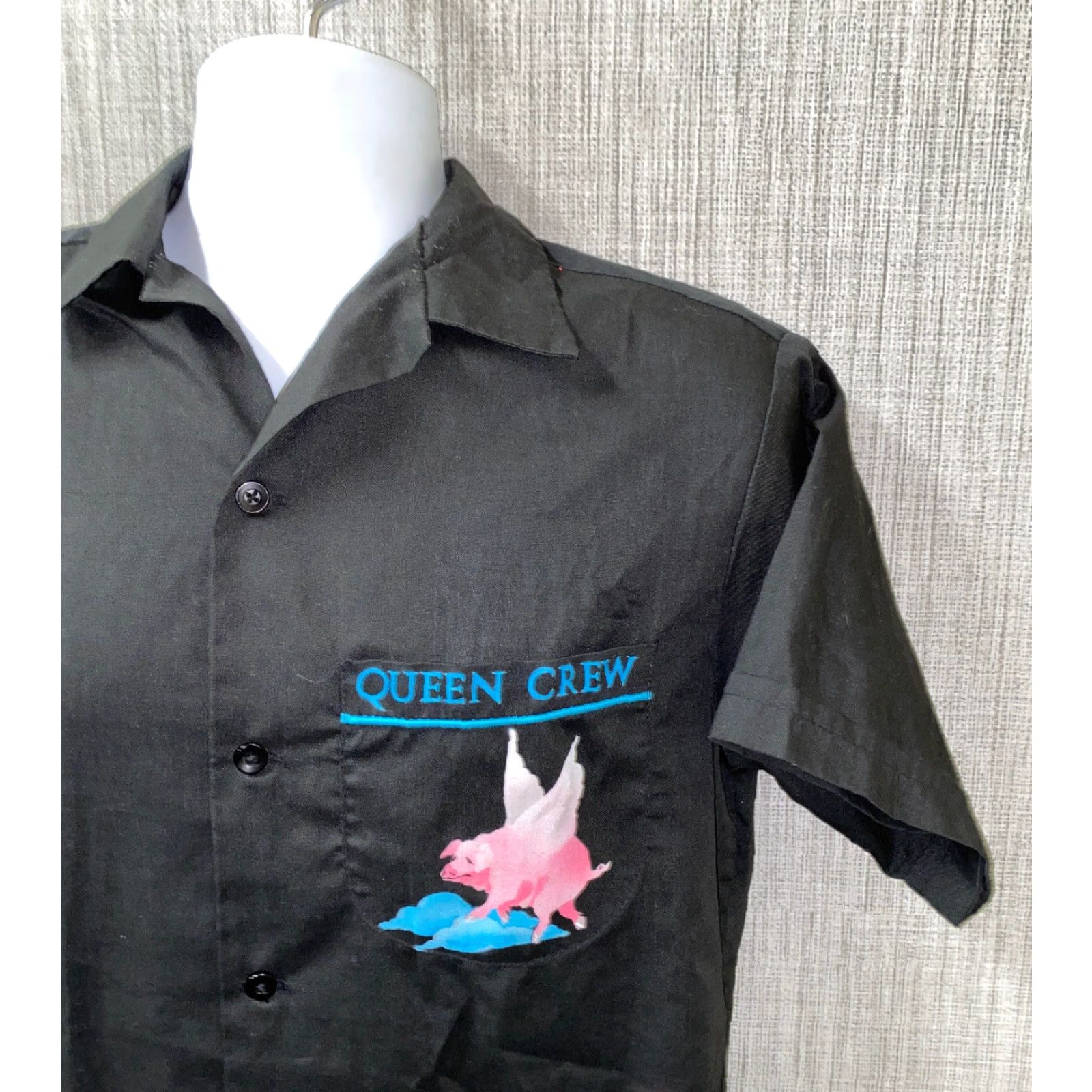 Vintage VINTAGE William Von Queen Crew Mens Black Short Sleeve Button Front Shirt M Size US M / EU 48-50 / 2 - 3 Thumbnail