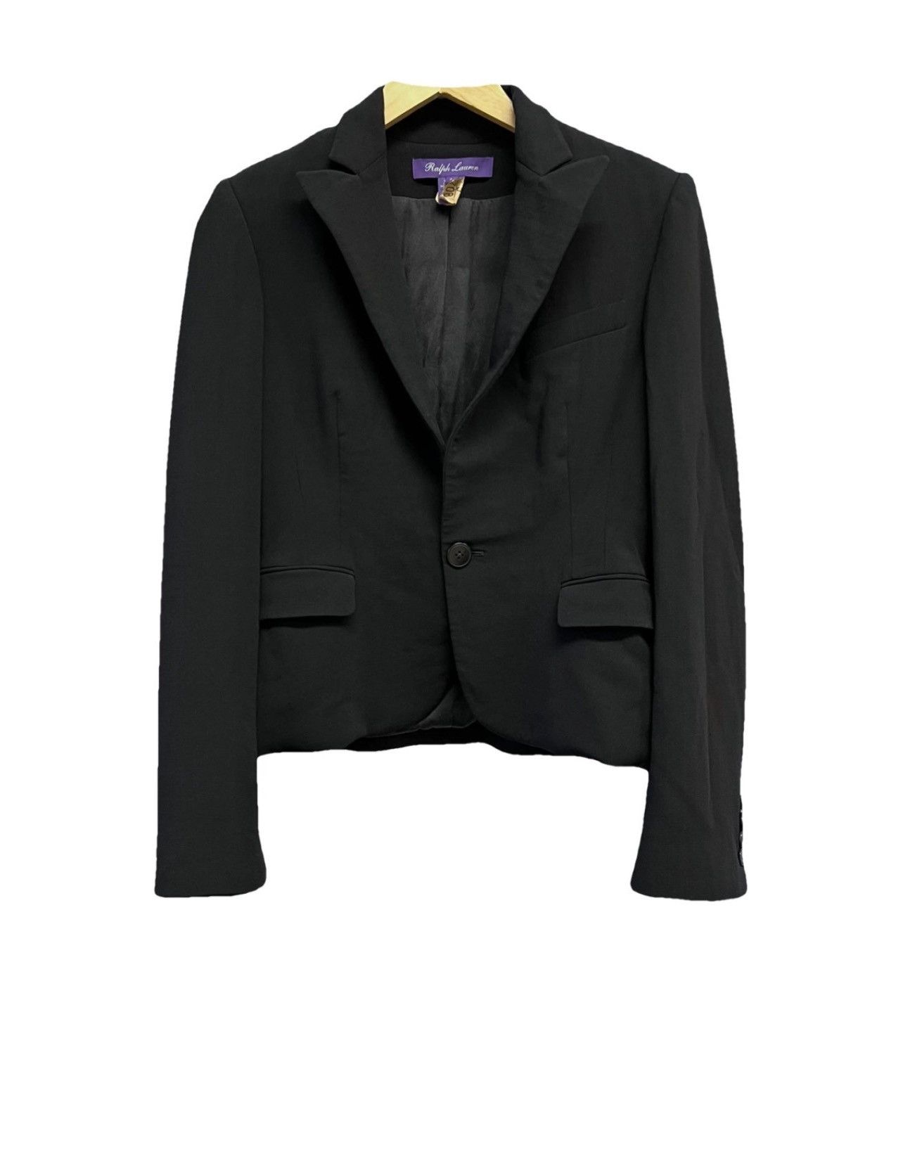 Designer × Ralph Lauren Purple Label Ralph Lauren Purple Label black wool-silk blazer luxury Size M / US 6-8 / IT 42-44 - 1 Thumbnail