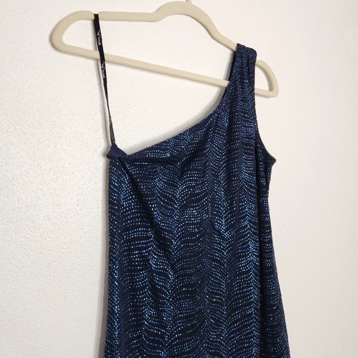 Vintage VINTAGE My Michelle Maxi Dress One Shoulder Y2K Sparkle Medium Women's Maxi Dress Long Shoes Not Included Size M / US 6-8 / IT 42-44 - 3 Thumbnail