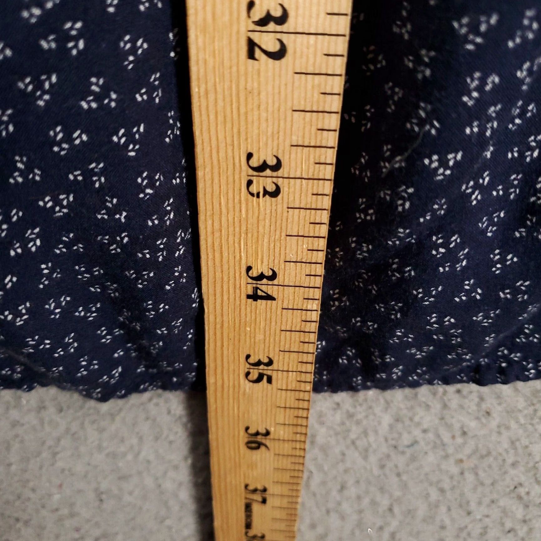Old Navy Womens Dress L Navy Blue Ditsy Speckled Keyhole V Neck Pleated Tie Bohemian Classic Colorful Old Navy Size L / US 10 / IT 46 - 3 Thumbnail