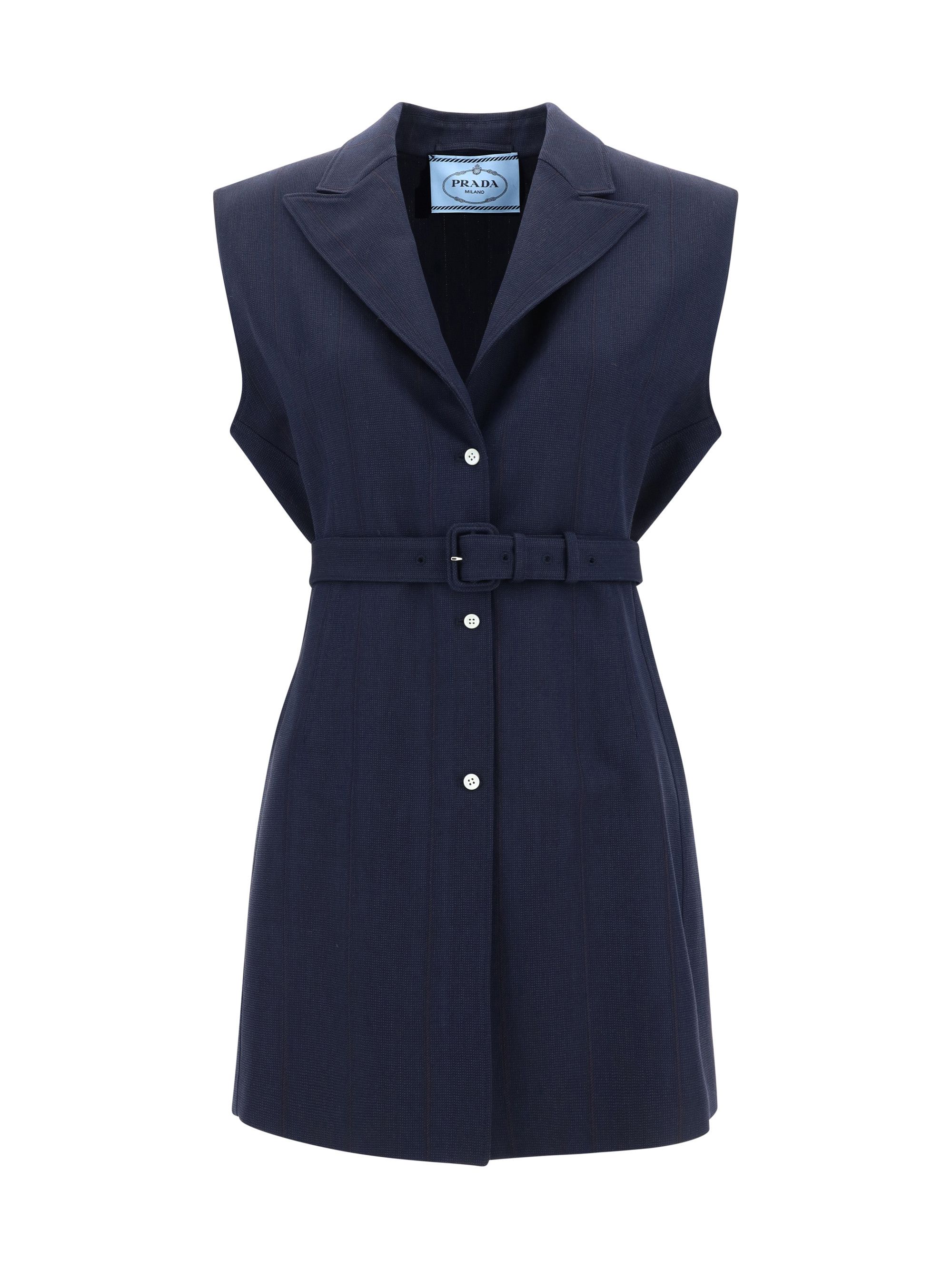 image of Prada Oversized Vest in Blue, Women's (Size Medium)