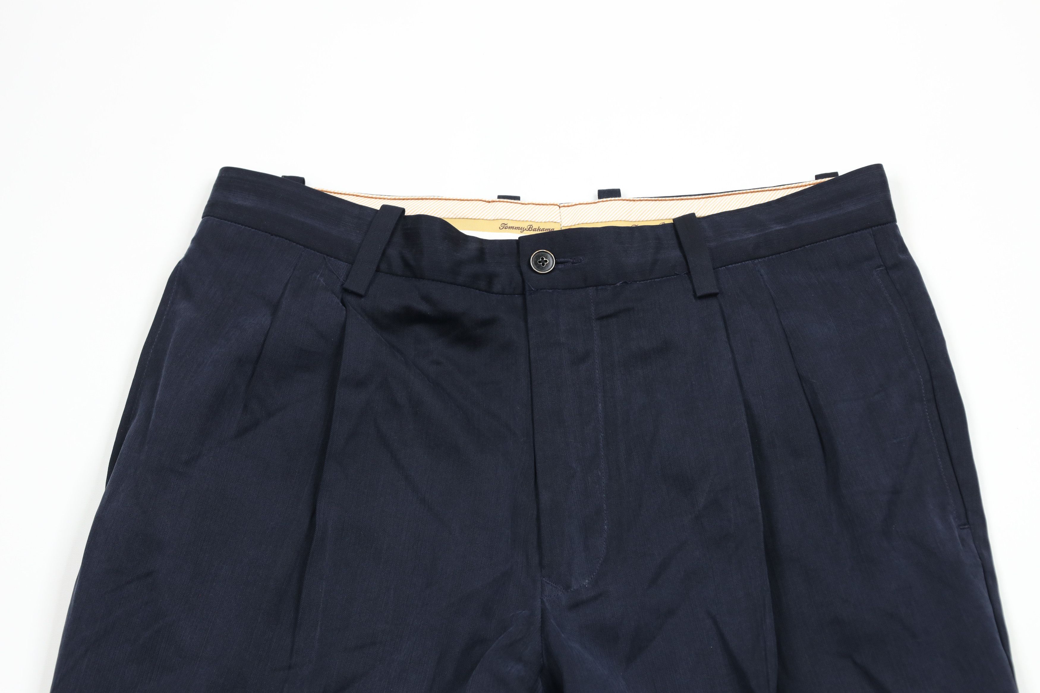 Tommy Bahama × Vintage Vintage Tommy Bahama Blend Wide Leg Chino Pants Navy Blue Size US 34 / EU 50 - 2 Thumbnail