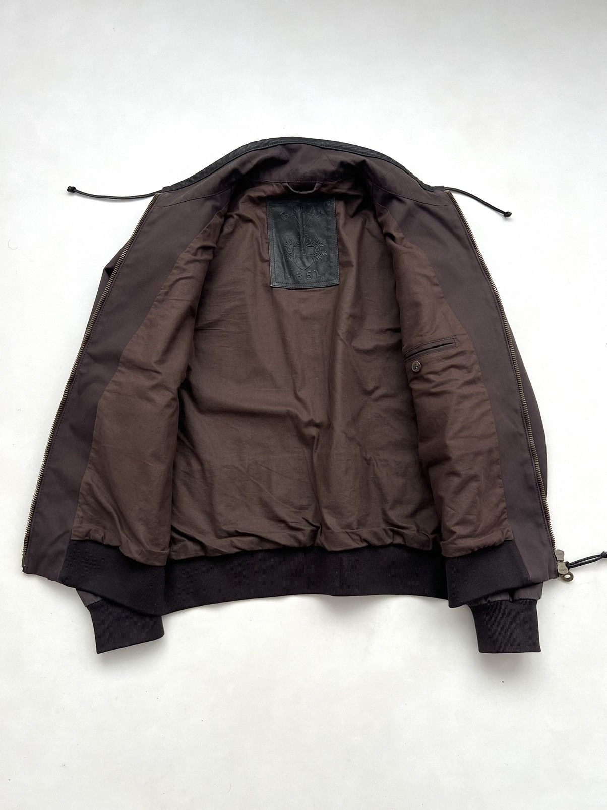 Bally Bally Canvas Leather Trimmed Brown Cargo Bomber Jacket Size US L / EU 52-54 / 3 - 15 Thumbnail