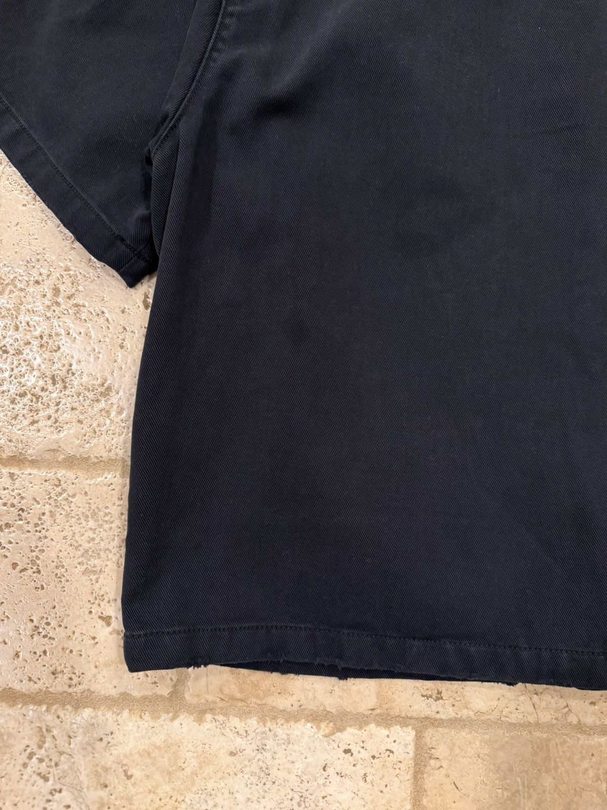 Prada Prada Black Denim Distressed Back Logo Button Bowling Shirt Size US M / EU 48-50 / 2 - 9 Thumbnail