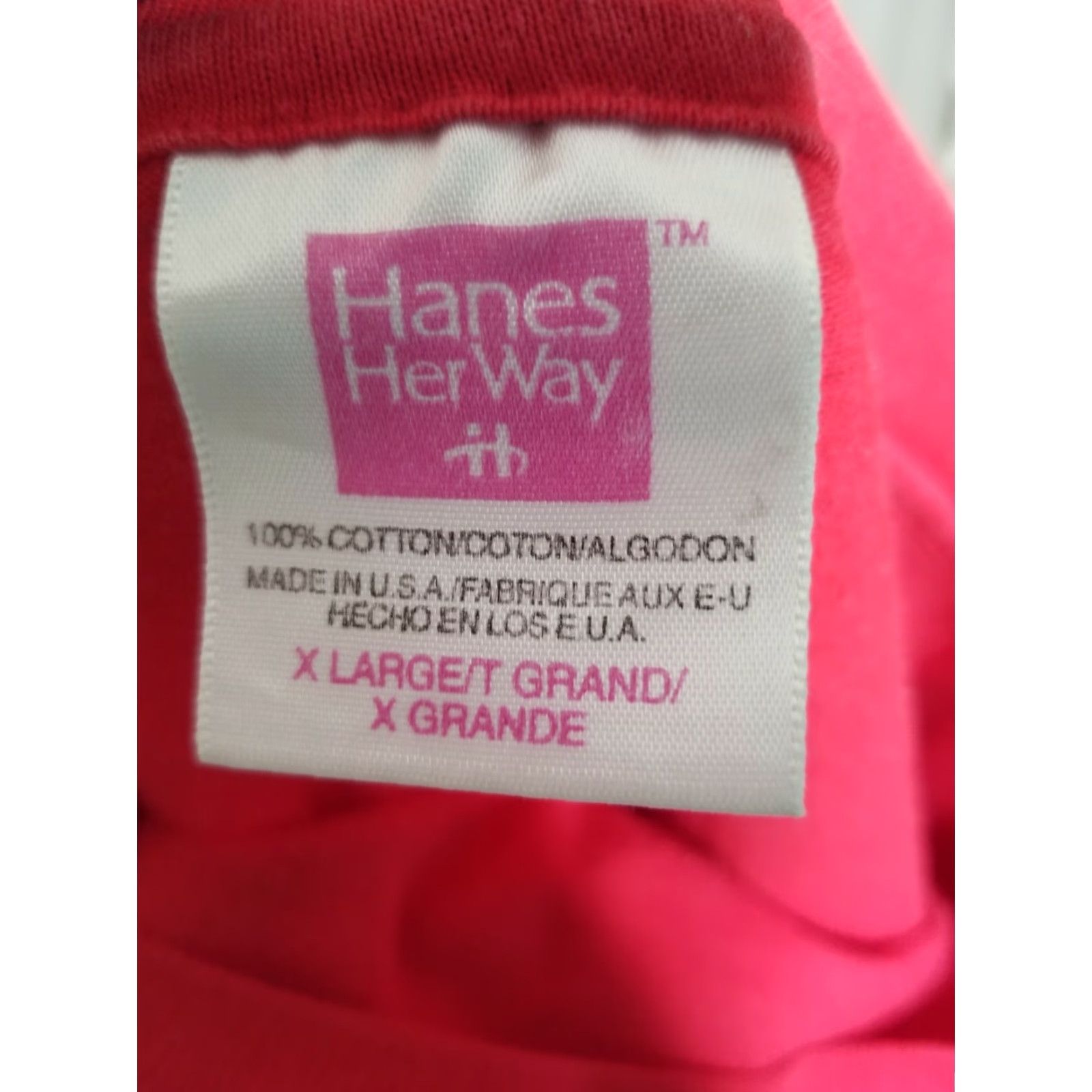 Hanes VINTAGE Hanes Her Way Womens XL T Shirt 4th of July Puff Paint Red Hanes T-Shirt Womens XL Red USA Puff Paint Vintage Single Stitch Size XL / US 12-14 / IT 48-50 - 7 Thumbnail