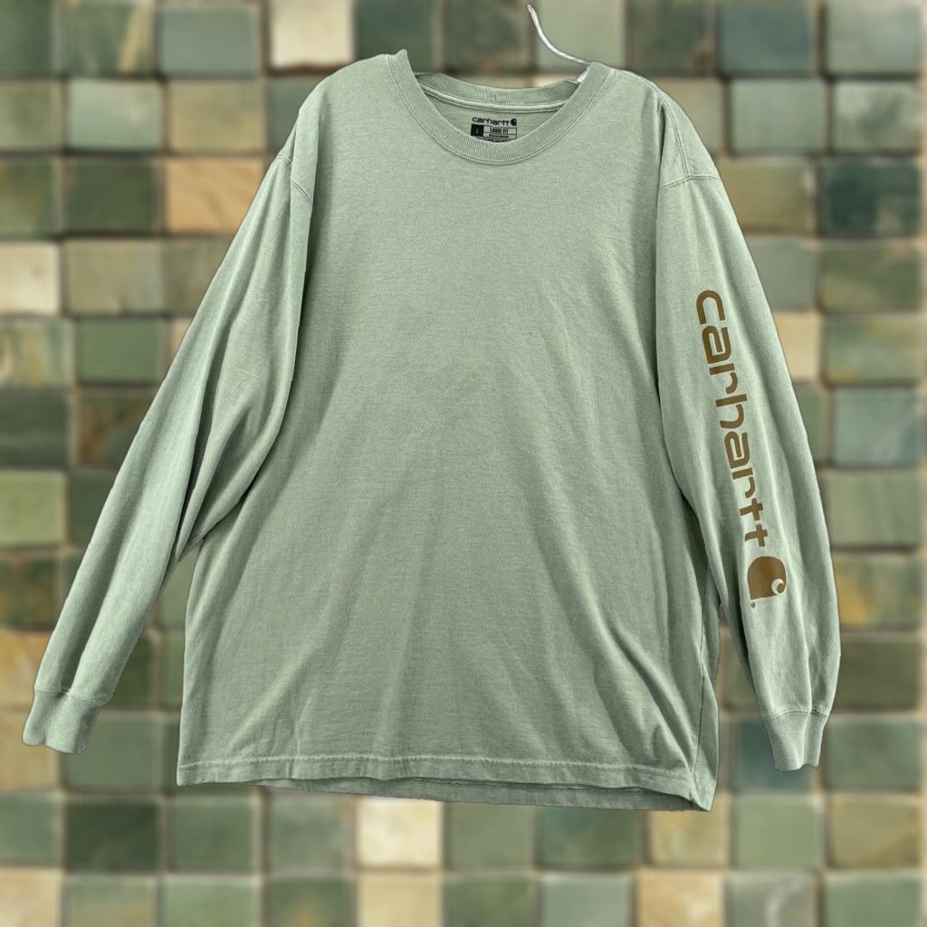 Carhartt VINTAGE Carhartt T-Shirt Large Loose Pistachio Logo Safety Workwear Outdoor Streetwear Size US L / EU 52-54 / 3 - 1 Thumbnail