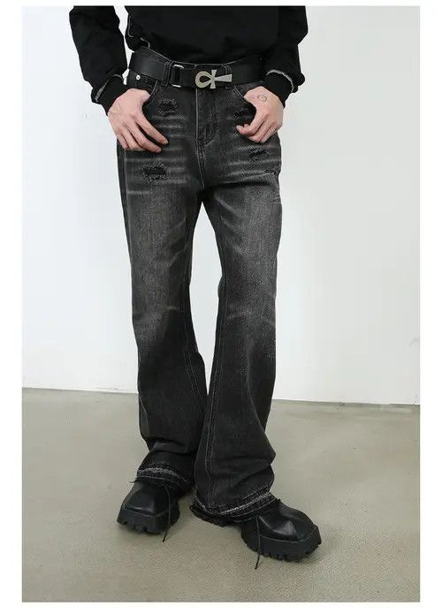 Japanese Brand × Jean Retro men's distressed niche loose flared jeans Size US 32 / EU 48 - 1 Thumbnail