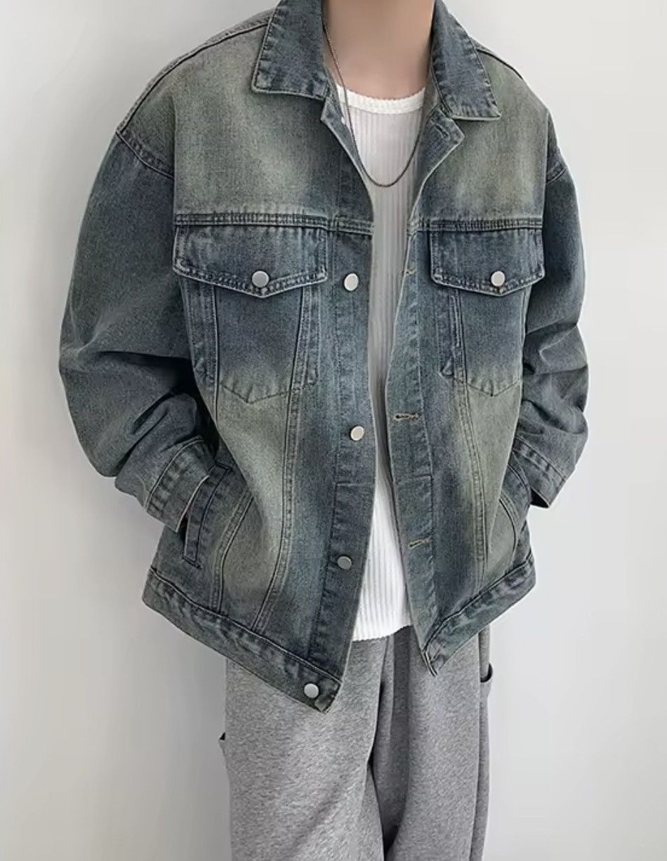 Japanese Brand Wash Blue Denim Jacket - Classic Button-Up Distressed Size US M / EU 48-50 / 2 - 7 Thumbnail