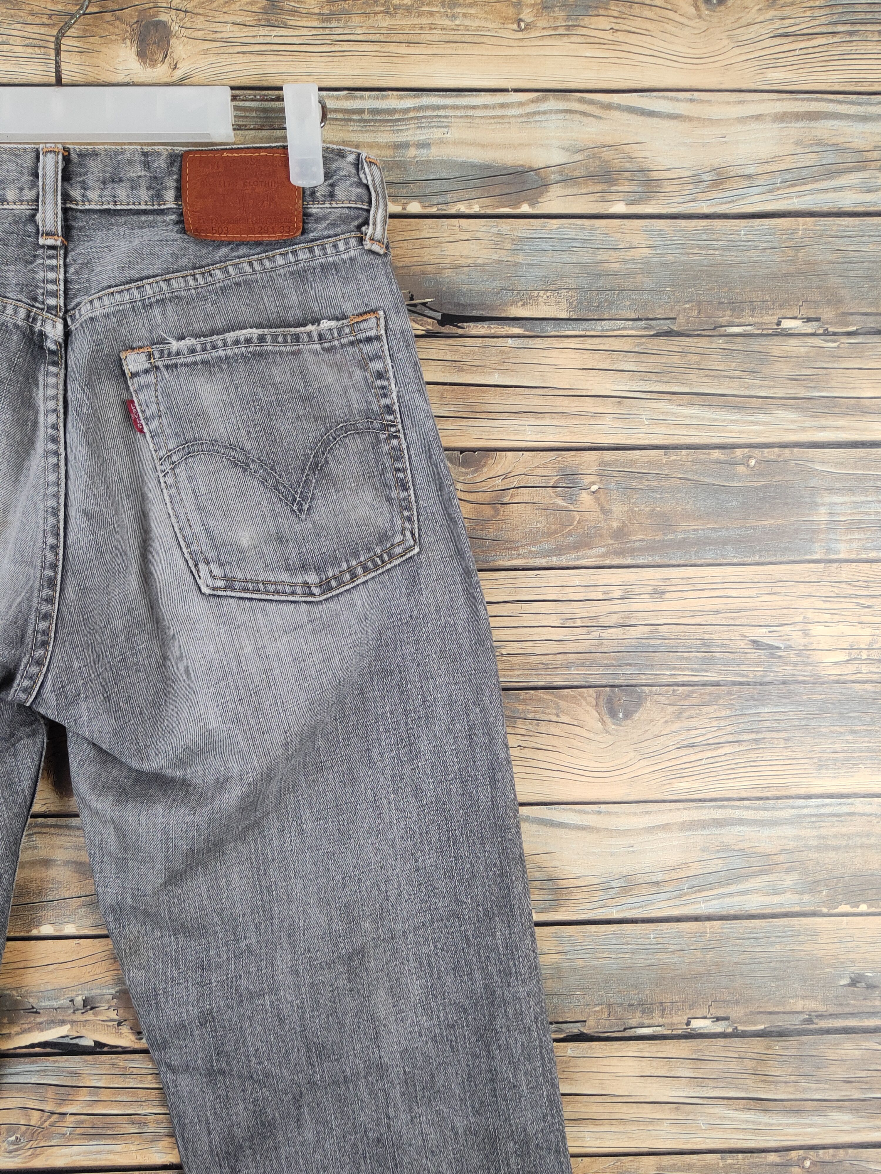 Levi's 503 Levi's Black Faded Distressed Ripped Jeans #W1391 Size US 29 - 11 Thumbnail