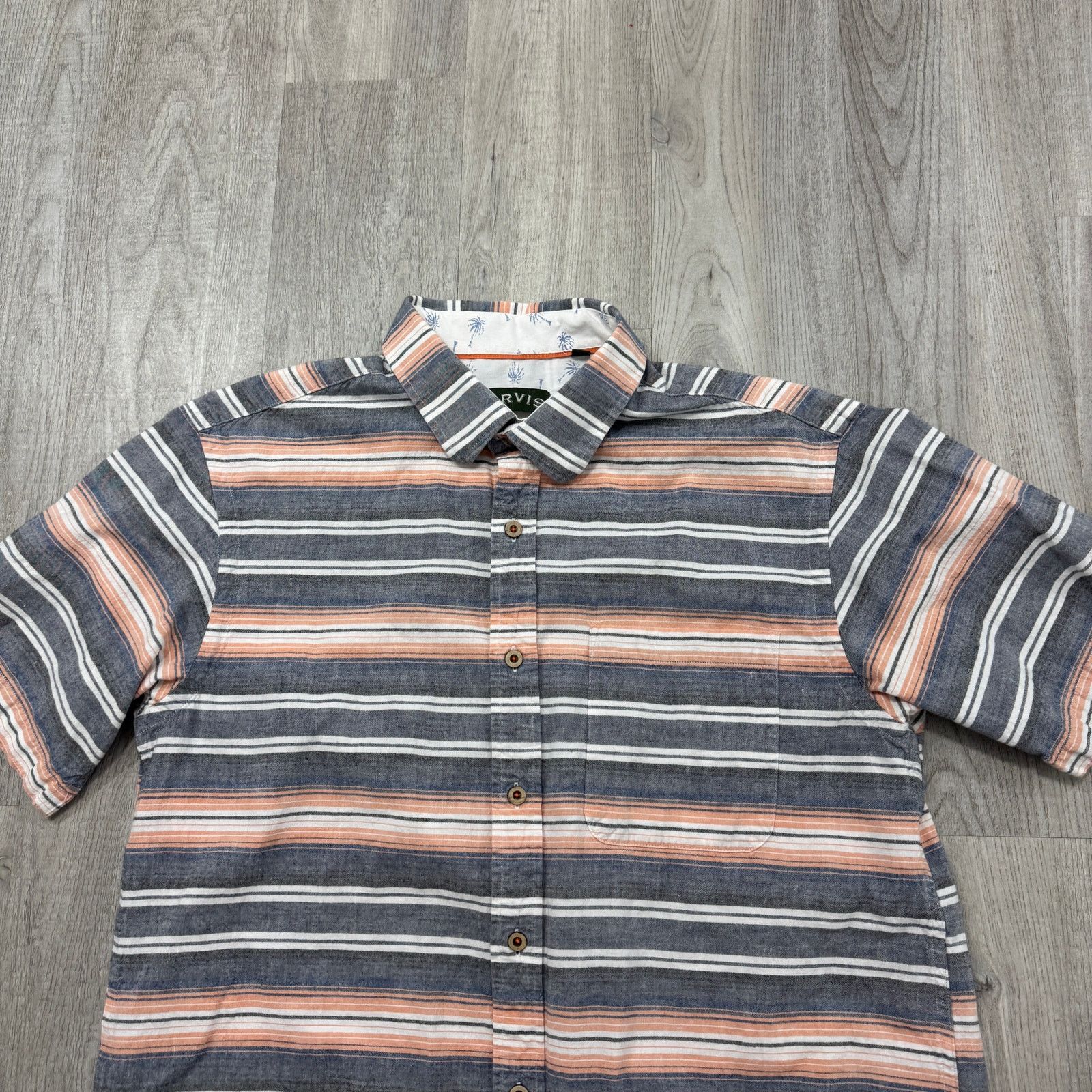 Orvis Orvis Short Sleeve Button Shirt Men's Large Gray Orange Size US L / EU 52-54 / 3 - 2 Thumbnail