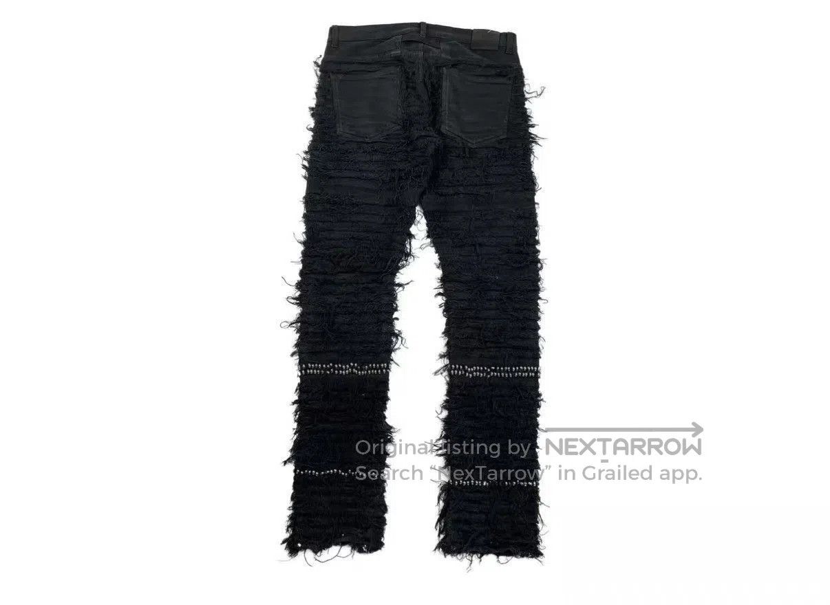Blackmeans Black Frayed Denim Pants with Stud Accents Size 32. Size US 32 / EU 48 - 2 Thumbnail