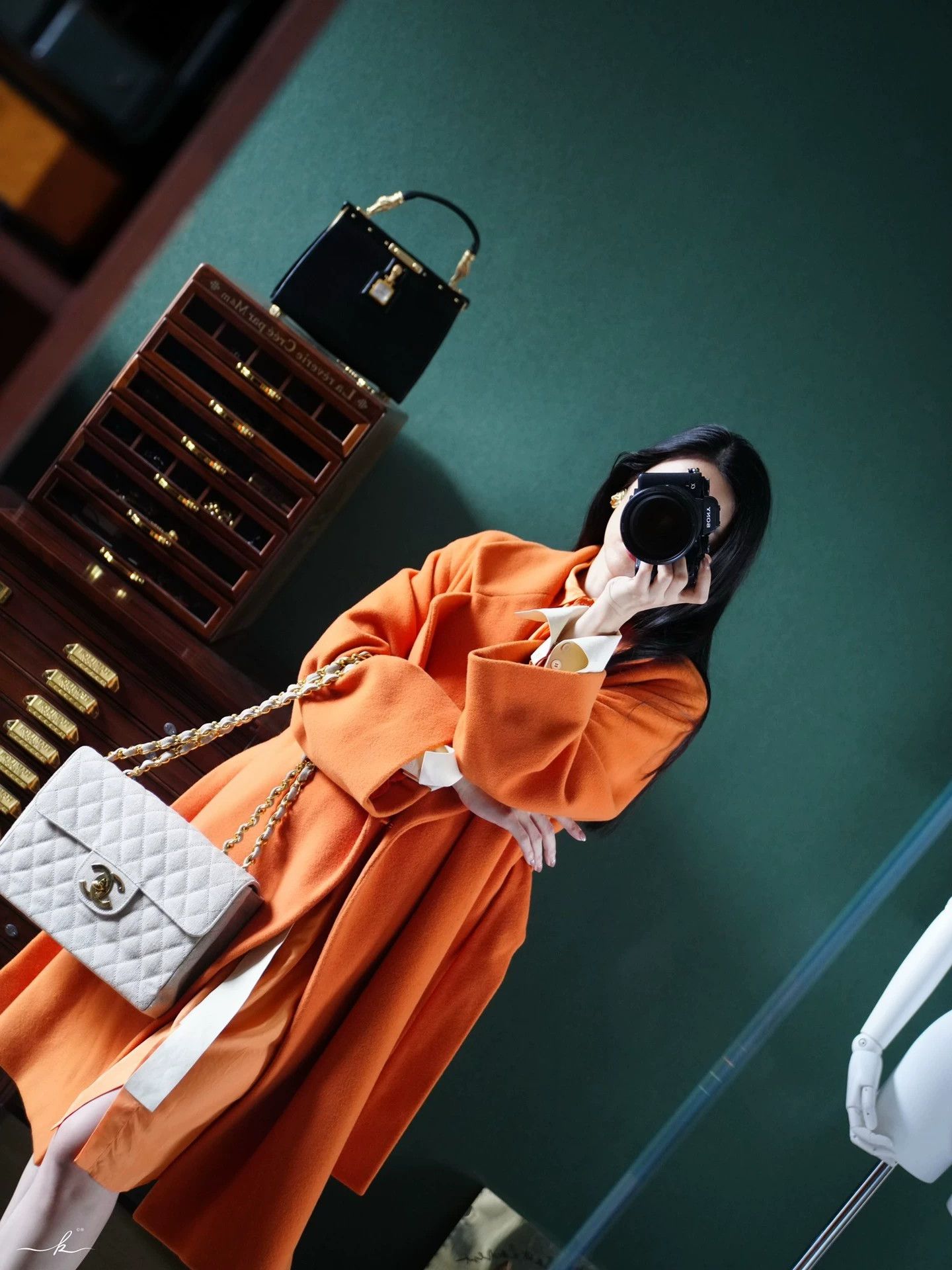 Ferre Ferre Orange Wool-Cashmere Oversized Bathrobe Coat Size XS / US 0-2 / IT 36-38 - 7 Thumbnail