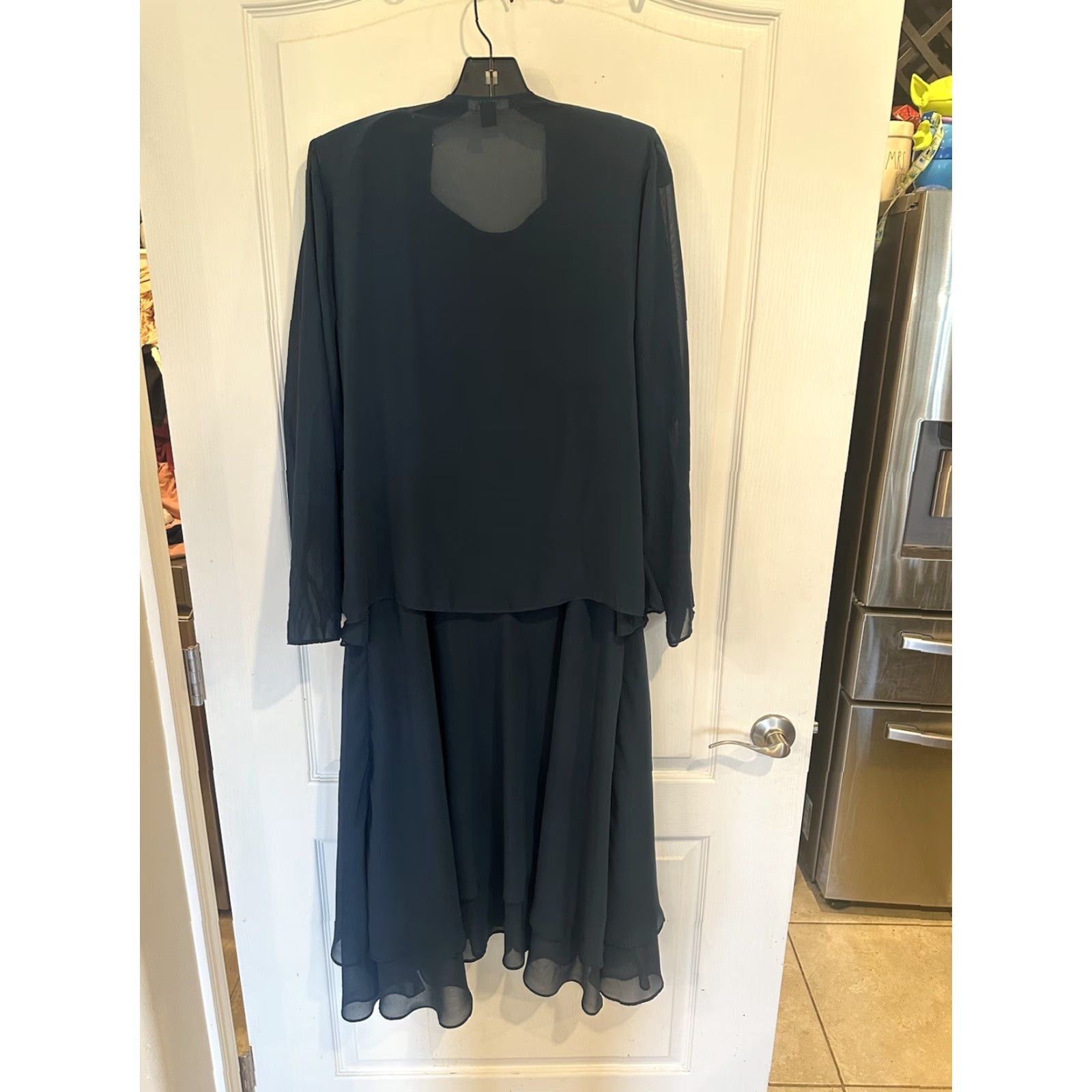 Vintage Ignite Evenings Jacket Dress Sequin Shoulder Scoop Neck Tiered 2-Piece Midi Dress sz 14 Blue Womens Size XL / US 12-14 / IT 48-50 - 4 Thumbnail