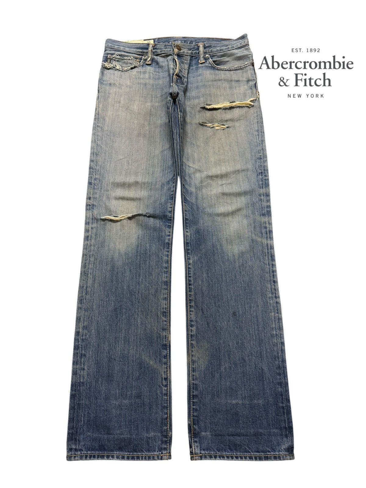 Abercrombie & Fitch Vintage 90s Abercrombie & Fitch Faded Distress Straight Leg Size US 32 / EU 48 - 1 Thumbnail