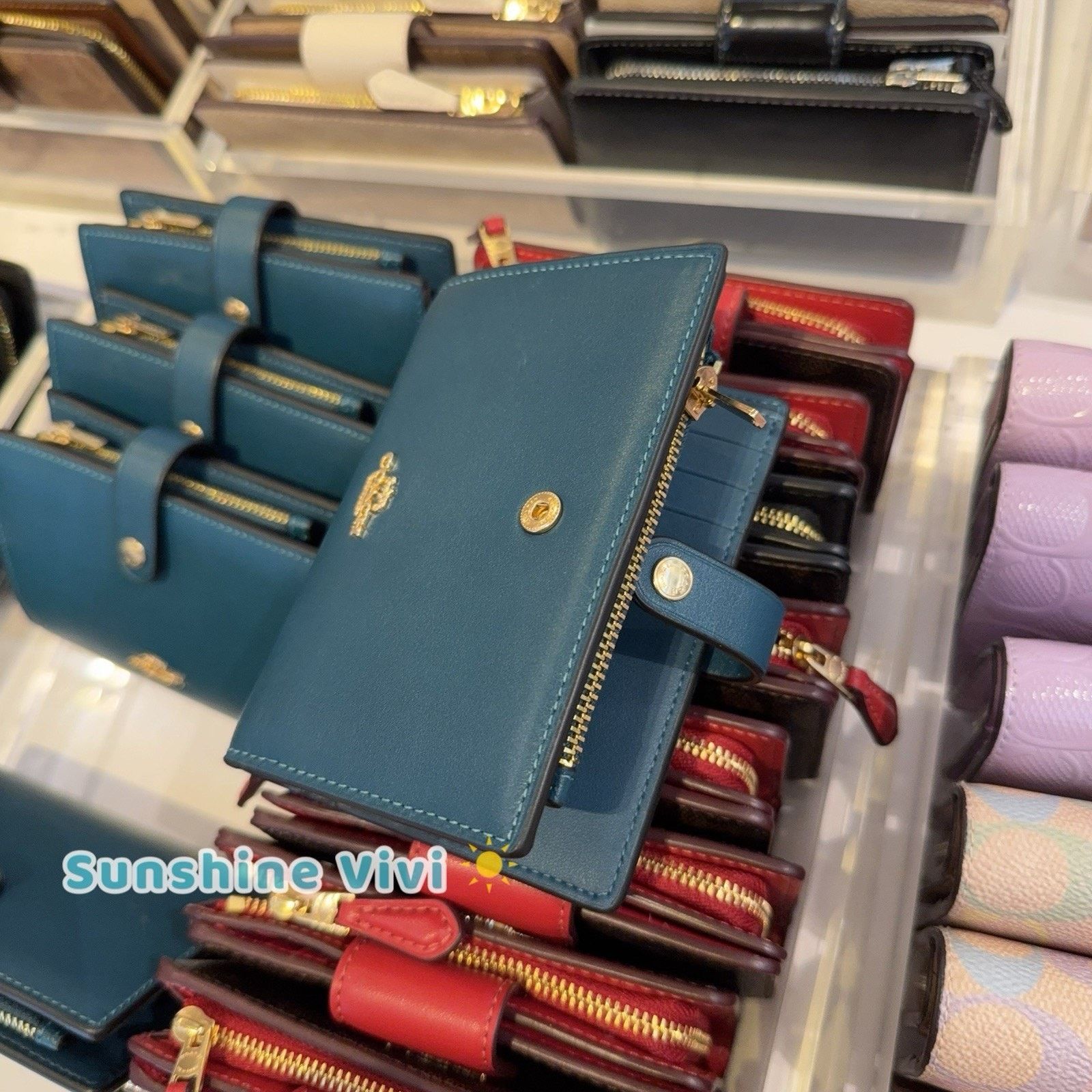 Coach NWT Coach 2-in-1 Wallet Smooth Leather CCL71 Teal Ink Size ONE SIZE - 6 Thumbnail