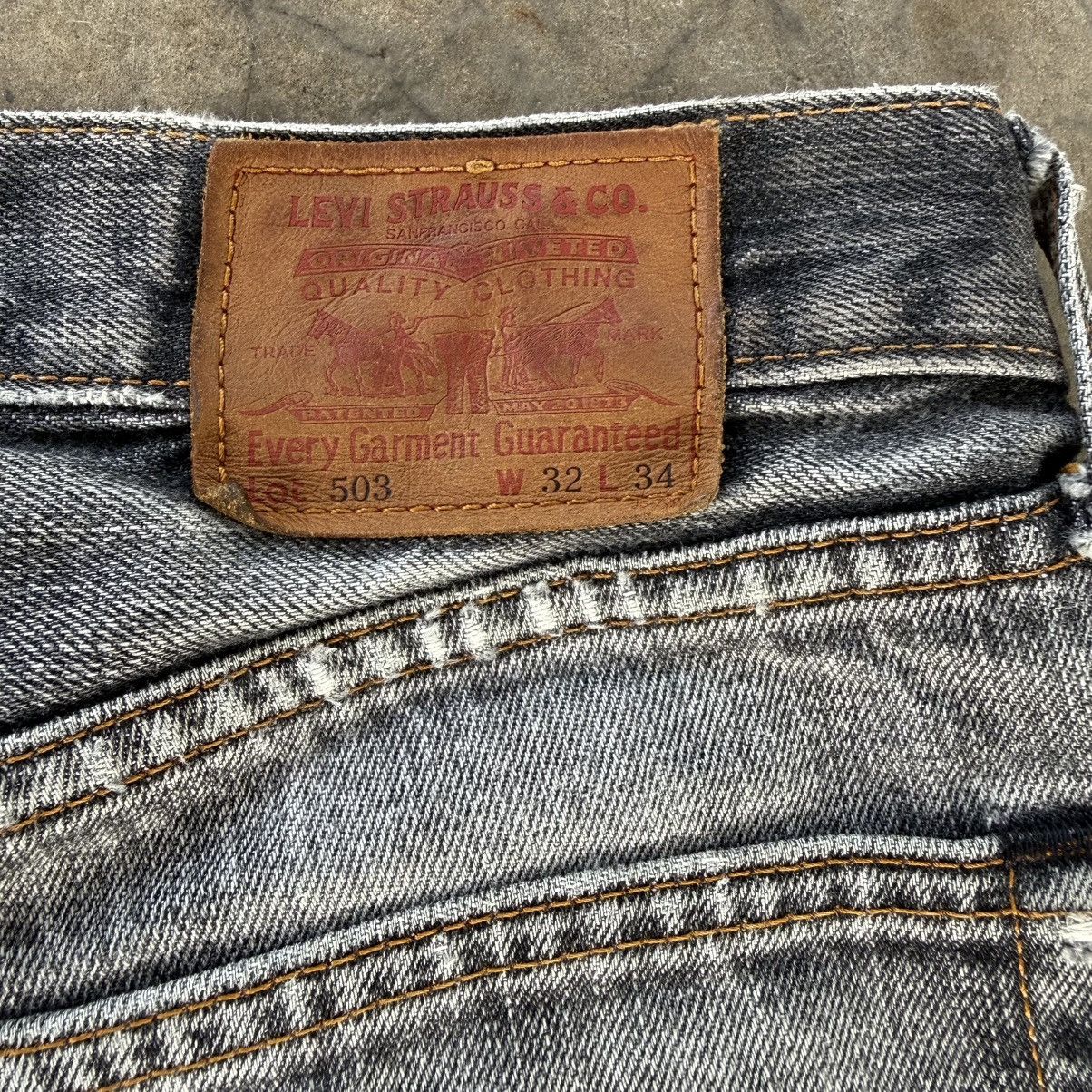 Levi's Vintage Clothing W32x29 Vintage Levi's 503 Faded Black Denim Jean Pants Size US 32 / EU 48 - 15 Thumbnail