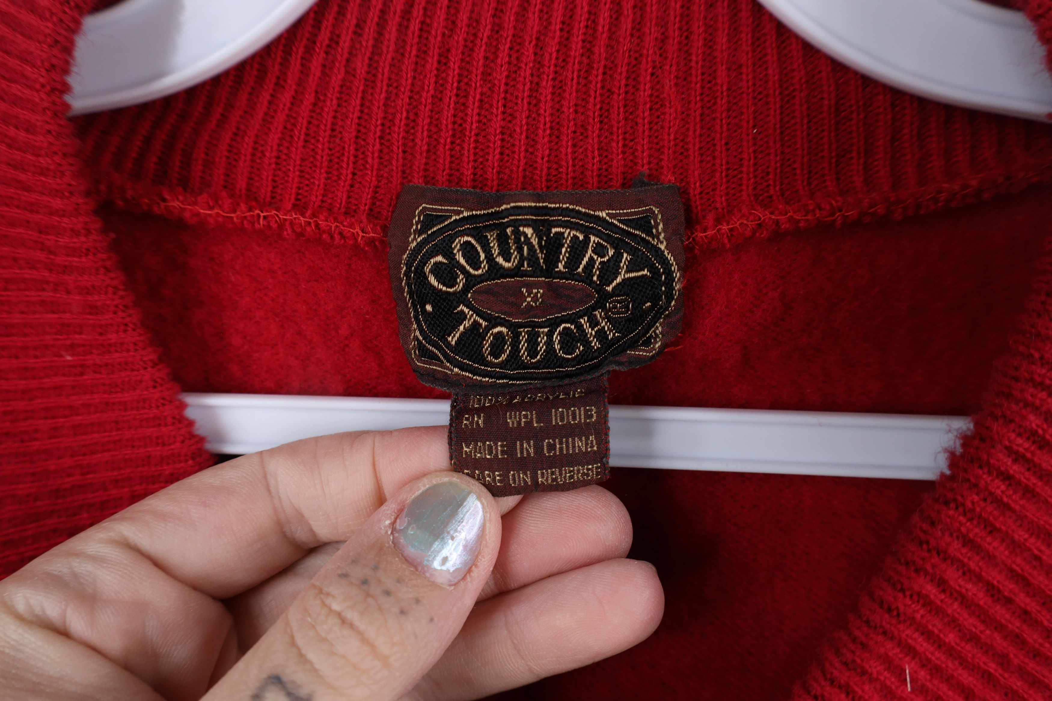 Vintage Vintage 90s Streetwear Knit Pullover Henley Sweater Red Size US XL / EU 56 / 4 - 10 Thumbnail