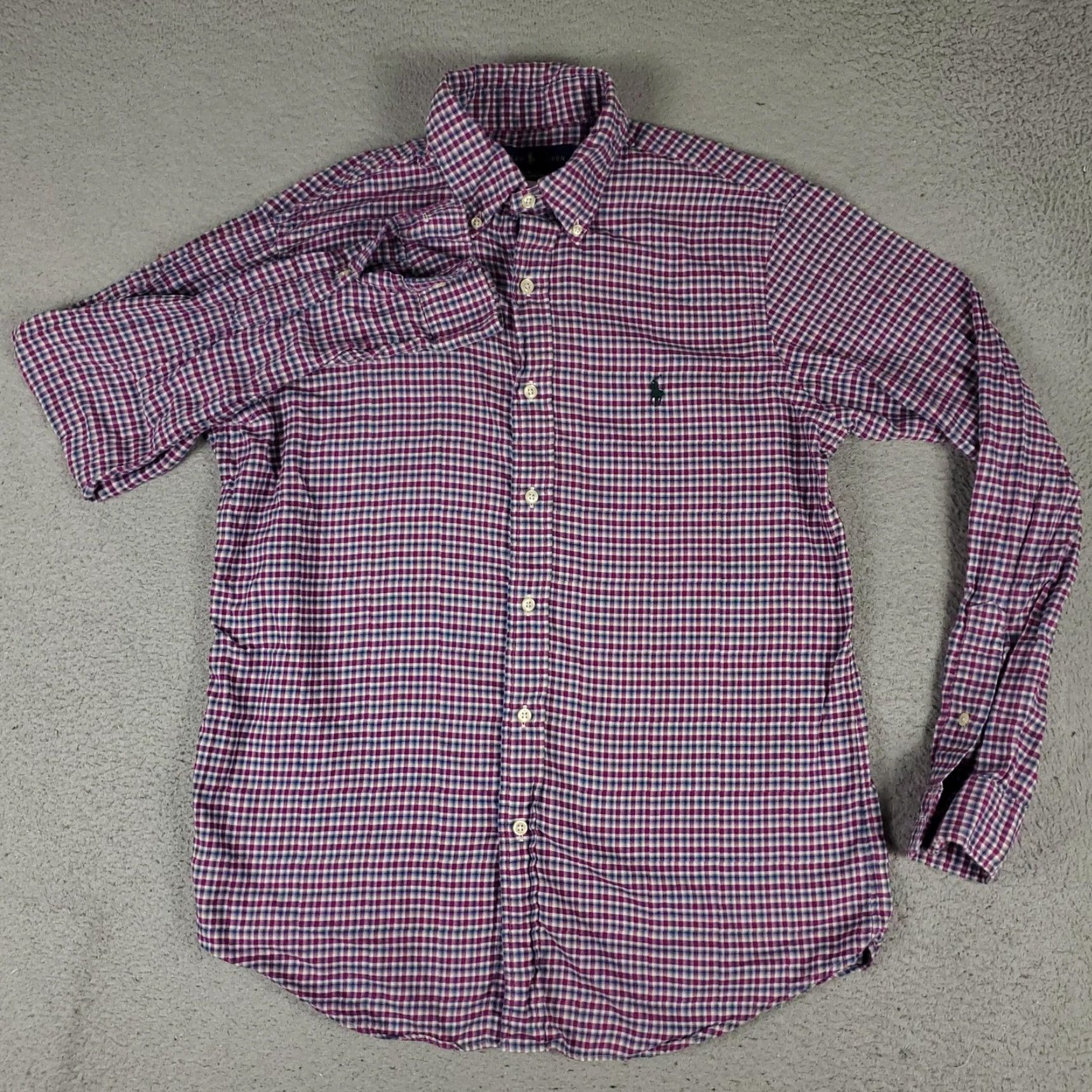 Ralph Lauren Vintage Ralph Lauren Men's Cotton Plaid Shirt Long Sleeve Classic Fit Button Down Purple 90s preppy Size US M / EU 48-50 / 2 - 3 Thumbnail