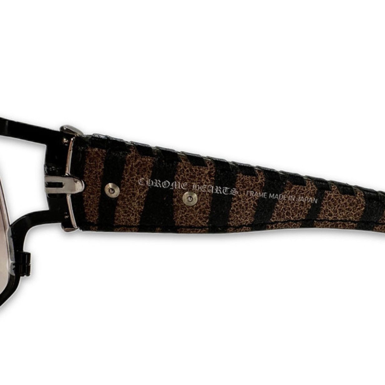Chrome Hearts Chrome Hearts ‘Poon I’ Brown Camo Silver Scroll Logo Glasses Size ONE SIZE - 10 Thumbnail