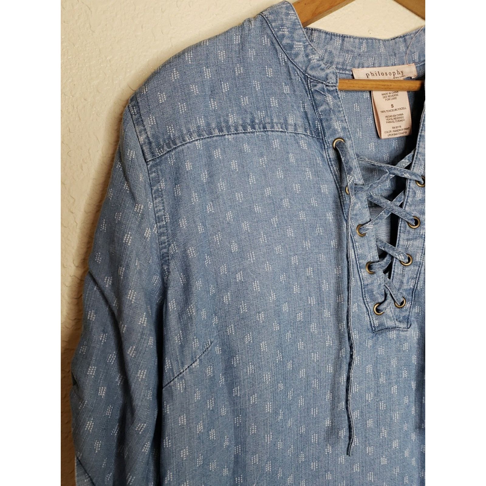 Alberta Ferretti Philosophy Dress Size SMALL Boho Lace Up Neckline Tab Sleeve Size S / US 4 / IT 40 - 2 Thumbnail