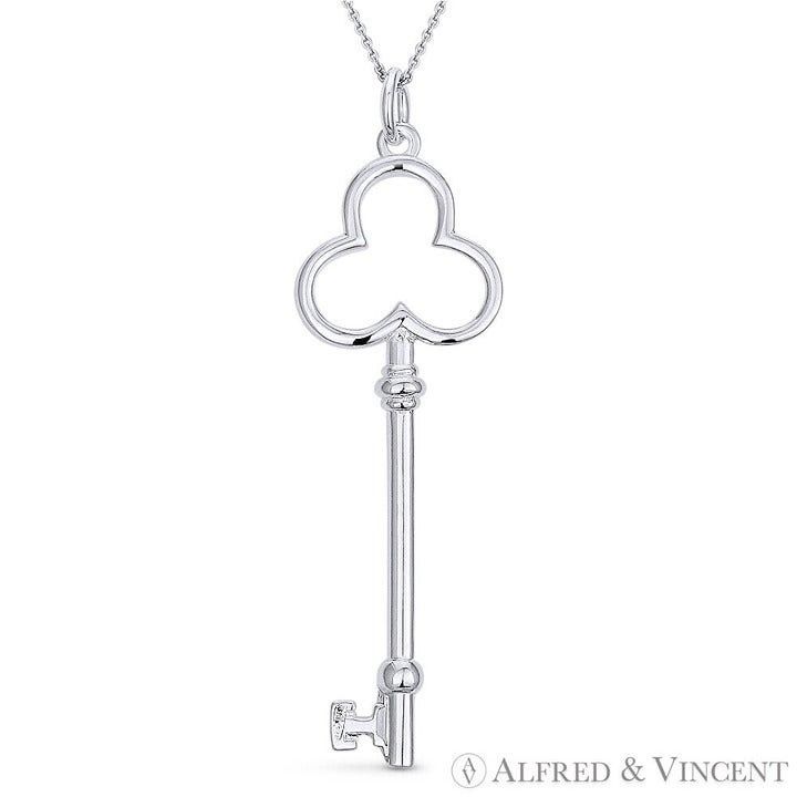 Other Trefoil Clover Bow Skeleton Key Love Charm Pendant Size ONE SIZE - 1 Preview