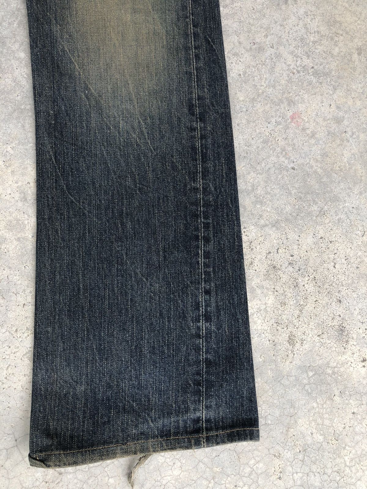 If Six Was Nine Japanese Edwin 505s Flared Jeans Mudwash Distressed Denim Size US 32 / EU 48 - 7 Thumbnail