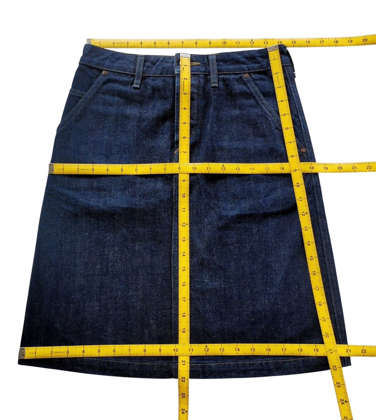 Margaret Howell × Snow Peak Margareth Howell Denim Skirt With Selvedge Buckle Size 28" / US 6 / IT 42 - 12 Thumbnail