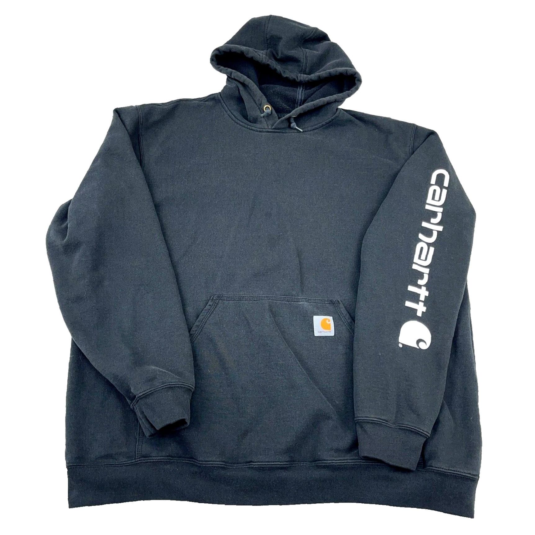 Carhartt Carhartt Hoodie Men XL Black Sweatshirt Sleeve Spell Out Faded Y2K Vintage Not Size US XL / EU 56 / 4 - 2 Thumbnail
