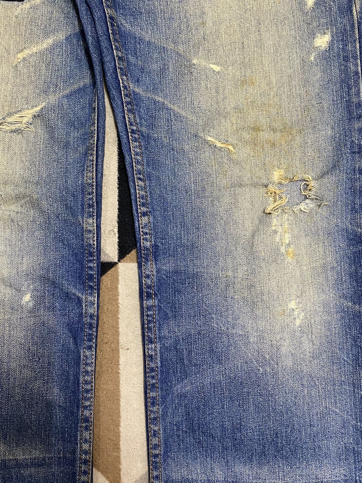 Japanese Brand Vintage Japanese Ruskk Whisker Patched Blue Wash Loose Jeans Size US 30 / EU 46 - 10 Thumbnail