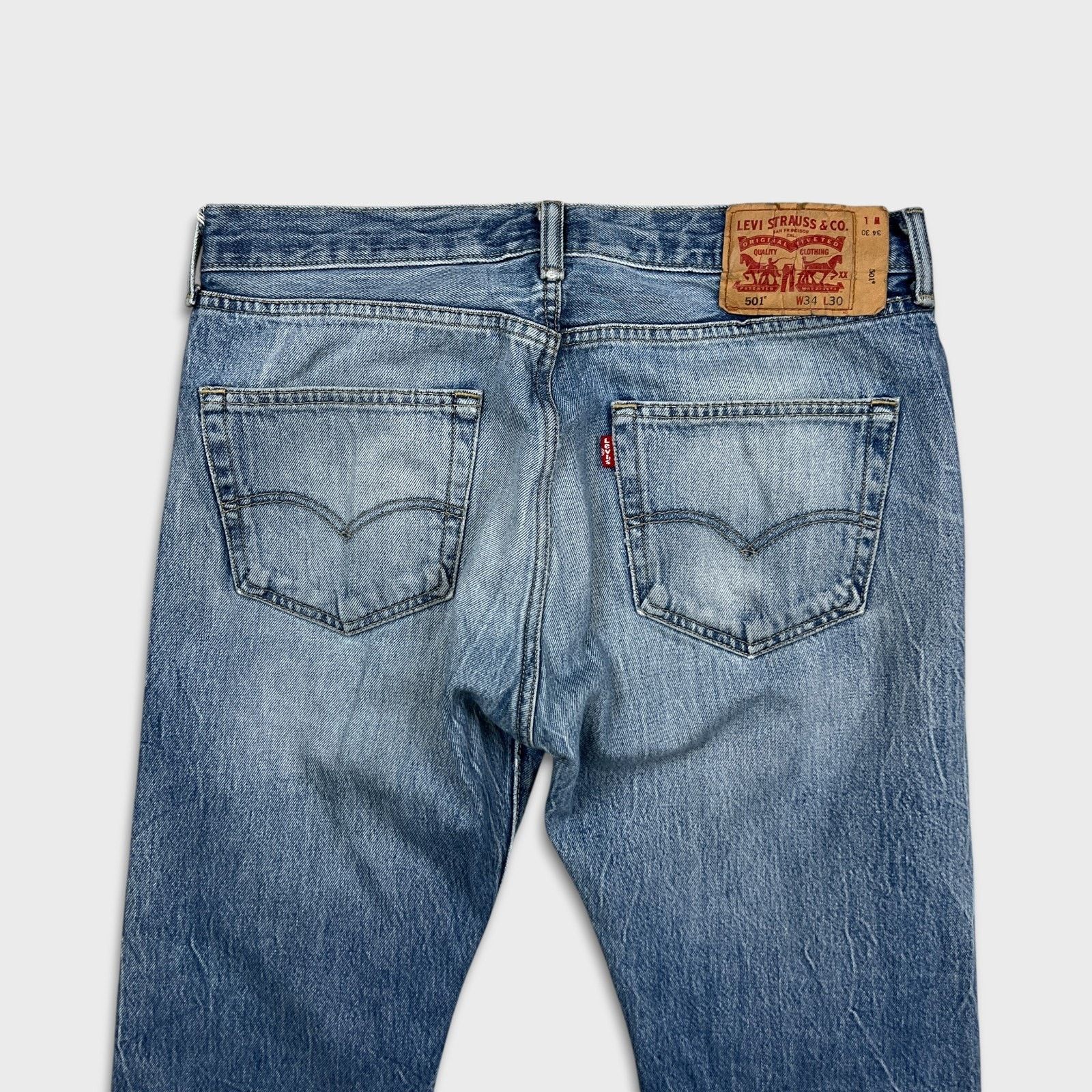 Levi's Levi's 501 Jeans 34x30 Original Fit Straight Distress Denim Size US 34 / EU 50 - 7 Thumbnail