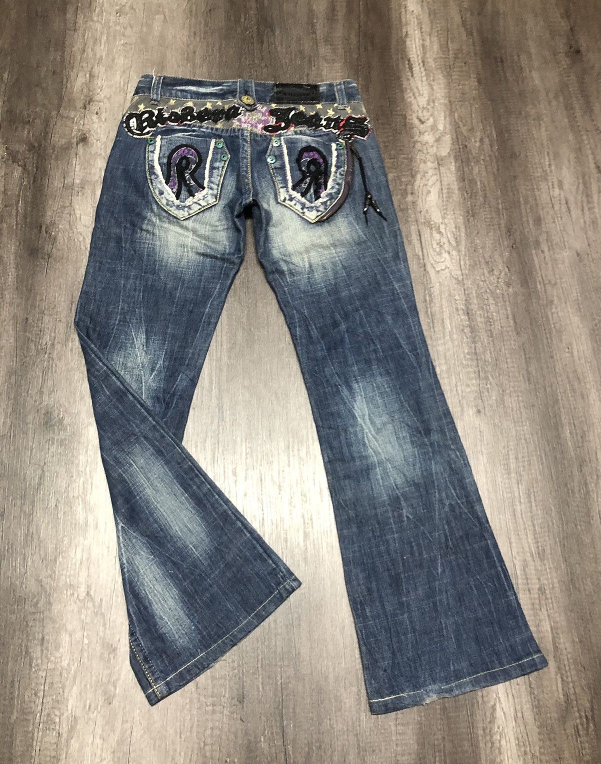 If Six Was Nine × Japanese Brand VINTAGE RIOBERA FLARE JEANS RARE DESIGN UNISEX Size US 30 / EU 46 - 3 Thumbnail