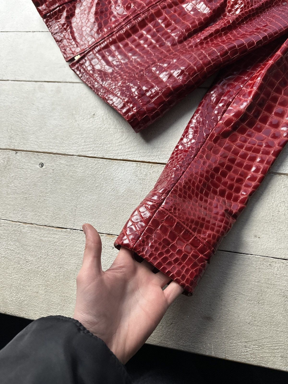 Other SEXY 18+🚨Y2K TYPE DIRTY SLIM FIT ZIP LEATHER JACKET Size S / US 4 / IT 40 - 8 Thumbnail