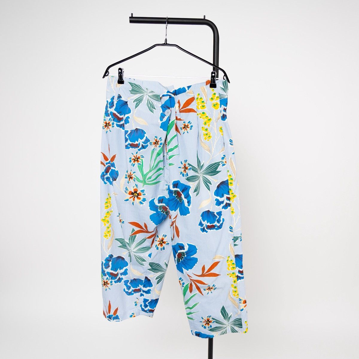 Zara Zara Womens Floral Cute Pants Blue White Tropical Trousers Size 30" / US 8 / IT 44 - 1 Thumbnail