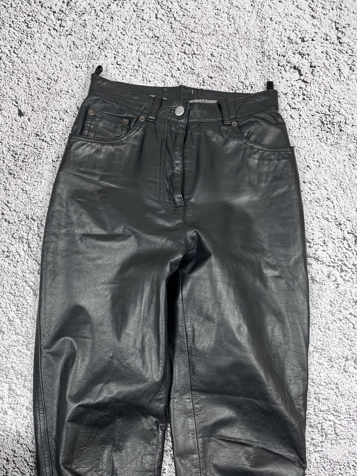 Leather Vintage Leather Biker Gothic Pants AvantGarde Moto size 26 Size 26" / US 2 / IT 38 - 3 Thumbnail