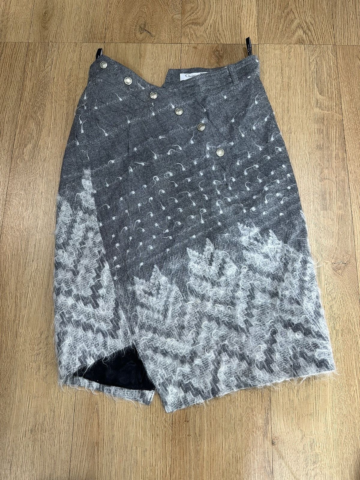 Christian Dior Monsieur × Dior Christian Dior Mohair and Wool Asymmetrical Skirt, 2000s Size 27" / US 4 / IT 40 - 1 Thumbnail