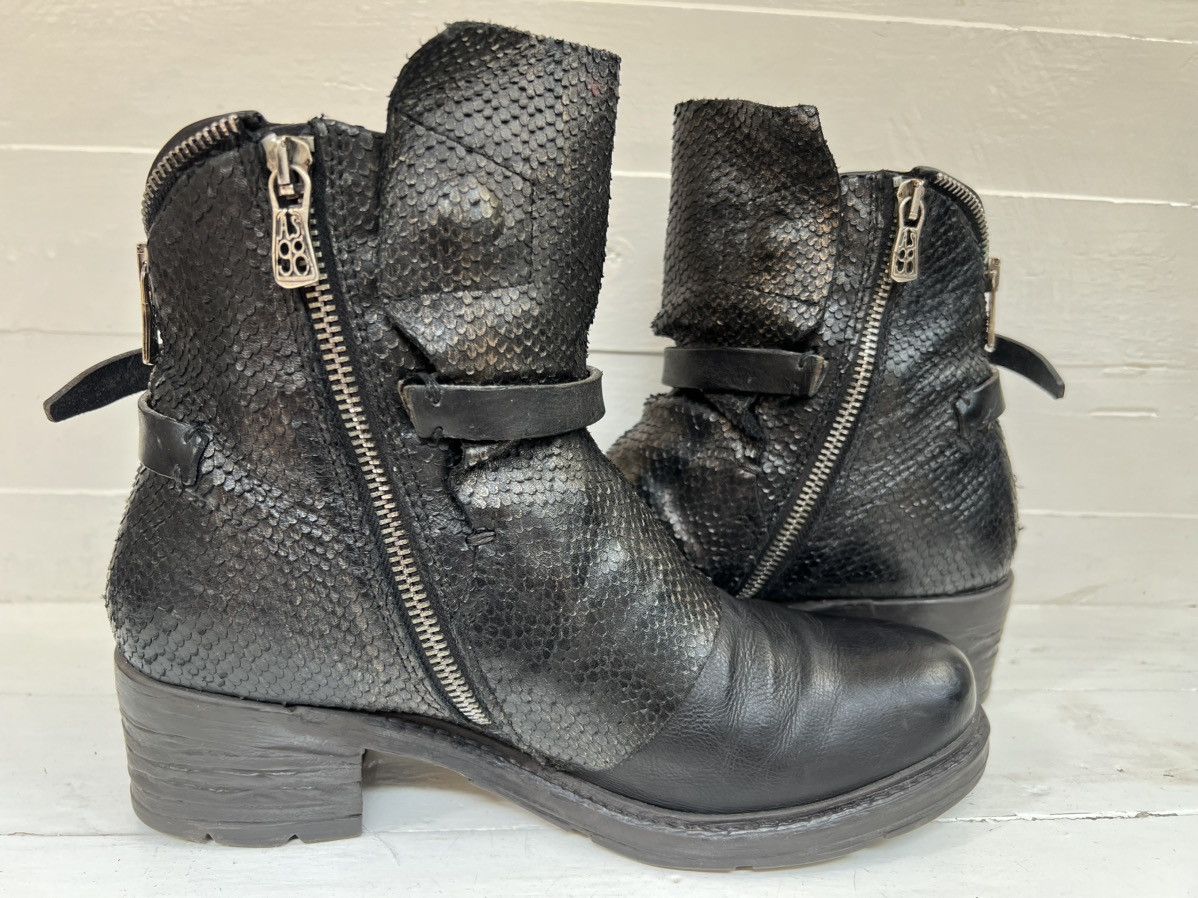 A.S.98 Airstep AS98 Black Leather Boho Biker Ankle Boots Size US 7 / EU 40 - 8 Thumbnail