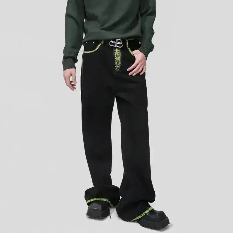 Japanese Brand Baggy loose jeans wide leg fashion streetwear pants Size US 30 / EU 46 - 1 Thumbnail
