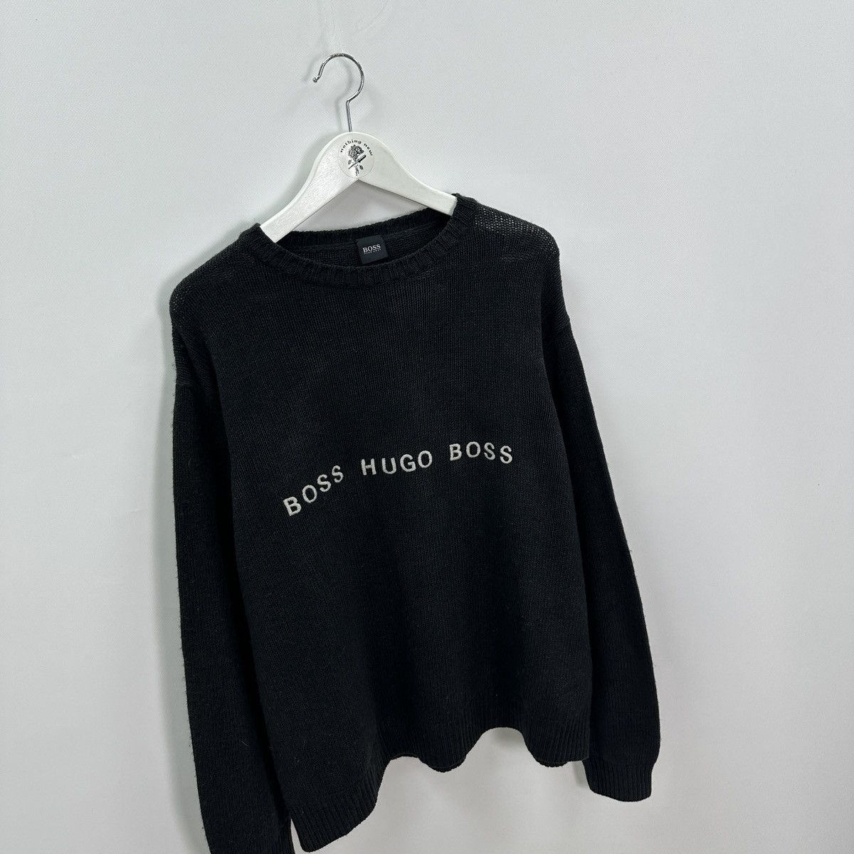 Hugo Boss Vintage 90s Washed Boss Hugo Boss knitted sweatshirt y2k og Size US M / EU 48-50 / 2 - 3 Thumbnail