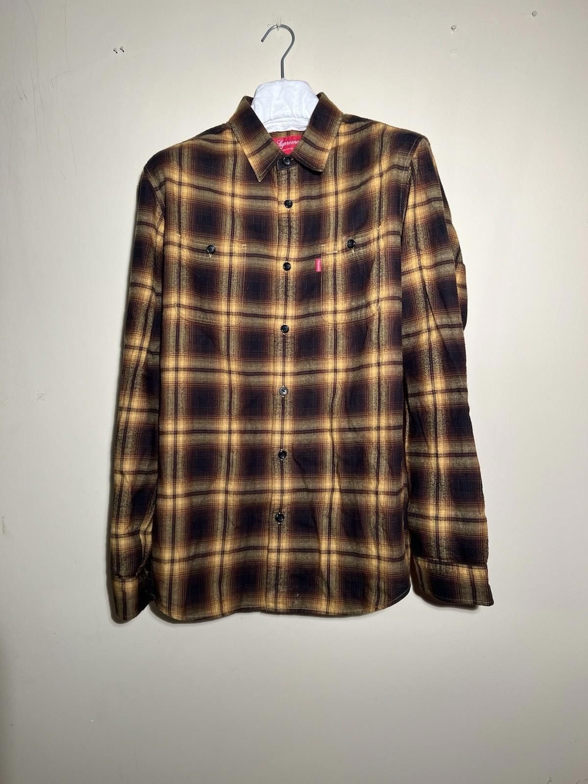 Supreme Pre-Owned SUPREME PLAID SHIRT BROWN LARGE Size US L / EU 52-54 / 3 - 2 Thumbnail