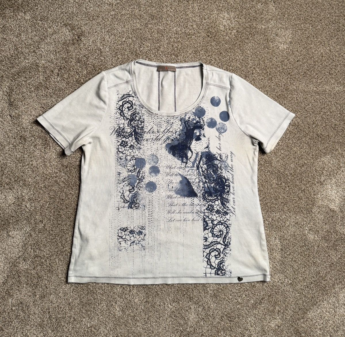 Other WHITE YOUR CONCEPT RIB-KNIT Y2K STYLE TEE Size M / US 6-8 / IT 42-44 - 1 Thumbnail